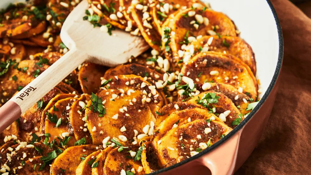 Sweet Potato Gratin with Chimichurri Sauce