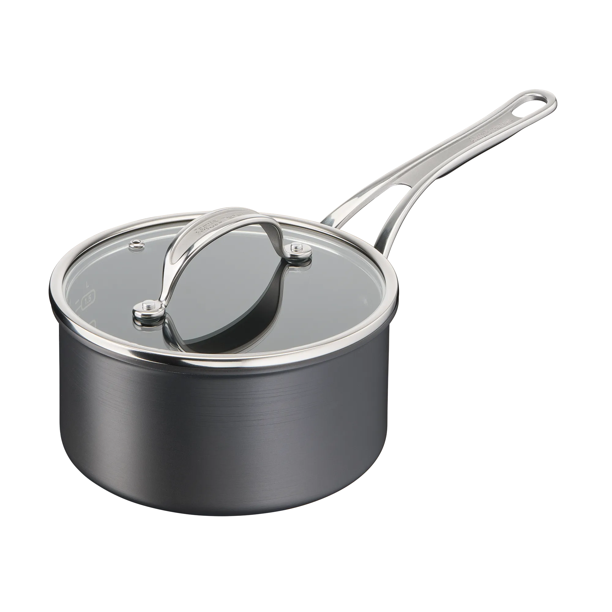 Jamie Oliver by Tefal Cooks Classic Non-Stick Induction Hard Anodised Saucepan + Lid 18cm