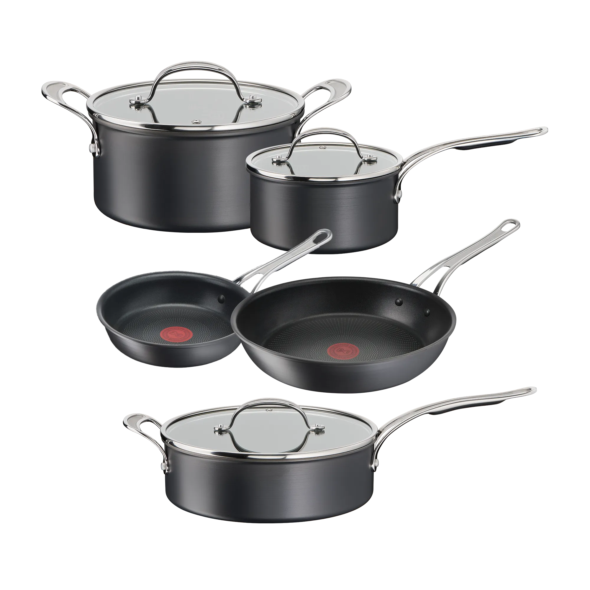 Jamie Oliver by Tefal Cooks Classic Non-Stick Induction Hard Anodised 5pc Cookware Set