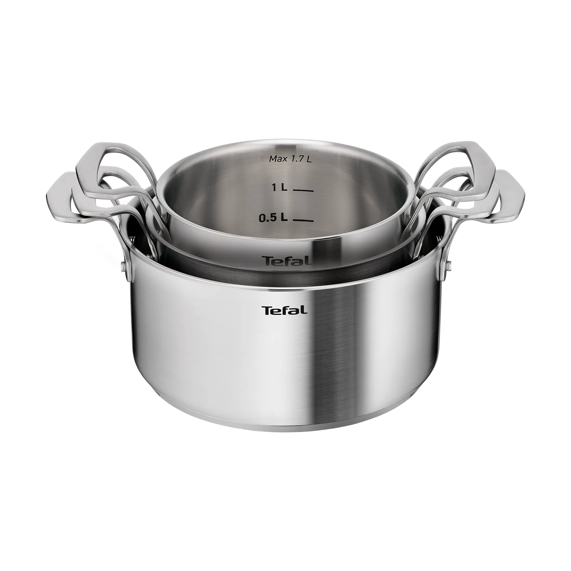 Tefal Space+ Extreme Induction Stainless Steel 5pc Pot Set