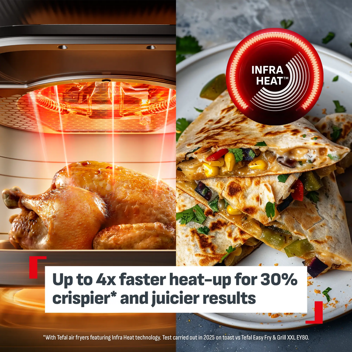 Tefal Ever Fry Infra Heat Single Drawer 7L Air Fryer EY8328 with up to 4x faster heat-up and 30% crispier and juicier results