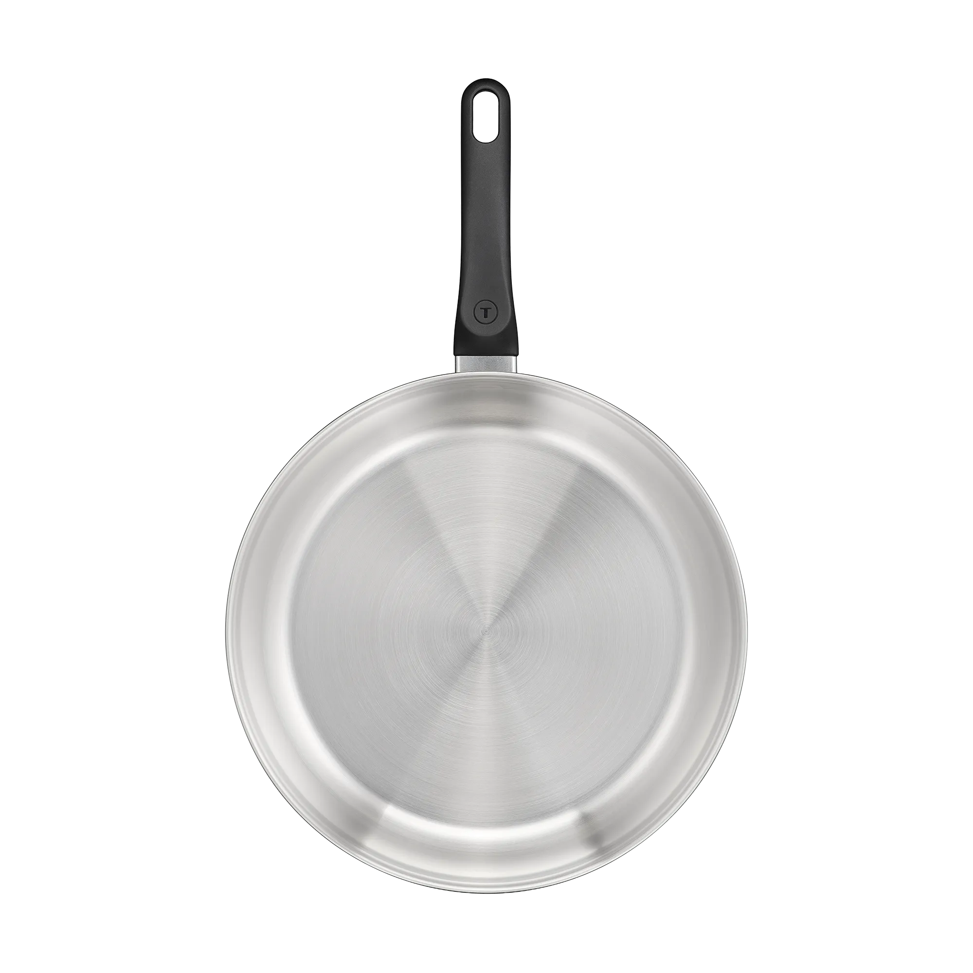 Tefal Everyday Chef Induction Uncoated Stainless Steel Twin Pack Frypans 24/28cm top view inner uncoated surface