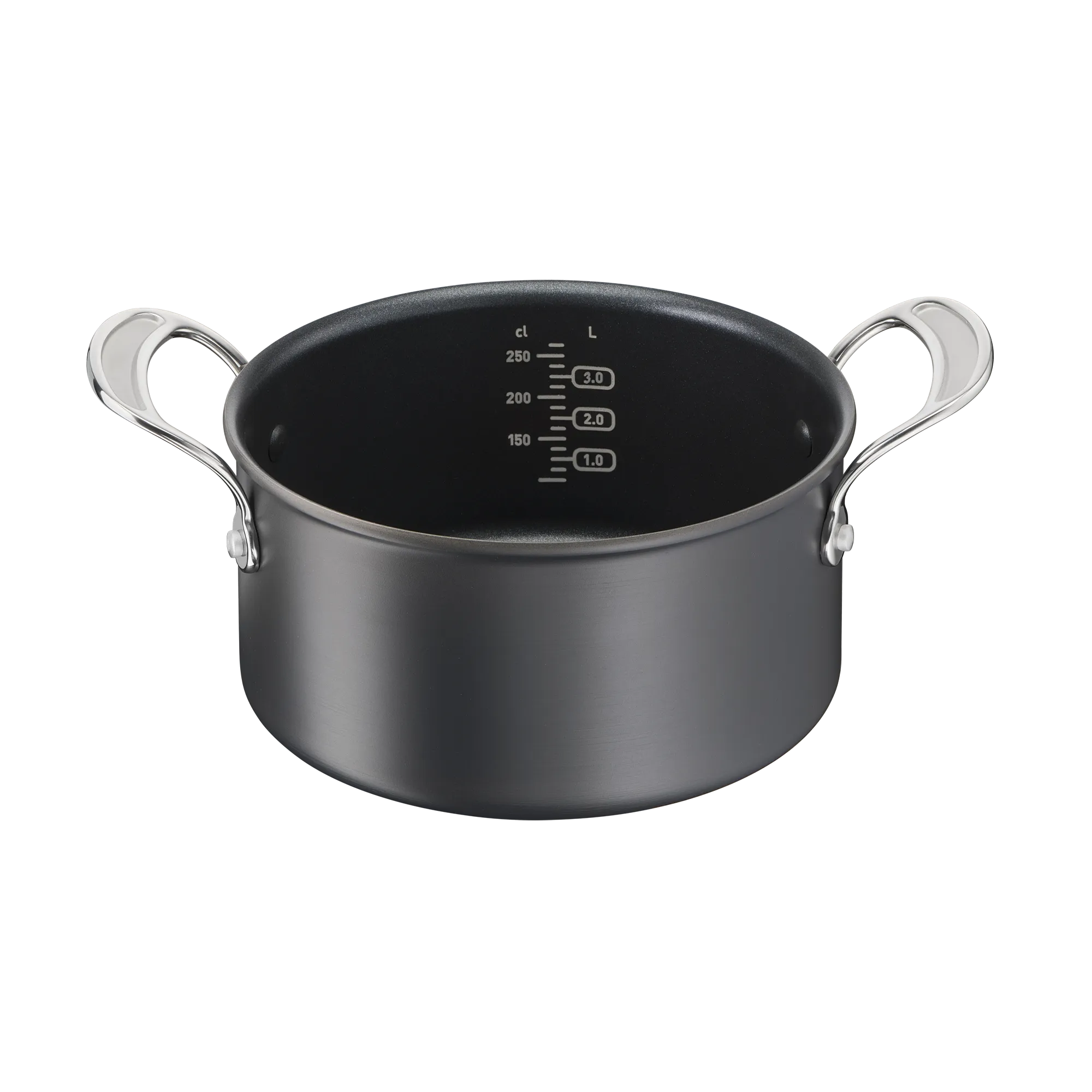 Jamie Oliver by Tefal Cooks Classic Non-Stick Induction Hard Anodised Stewpot + Lid 24cm/5L with measuring indicator marks