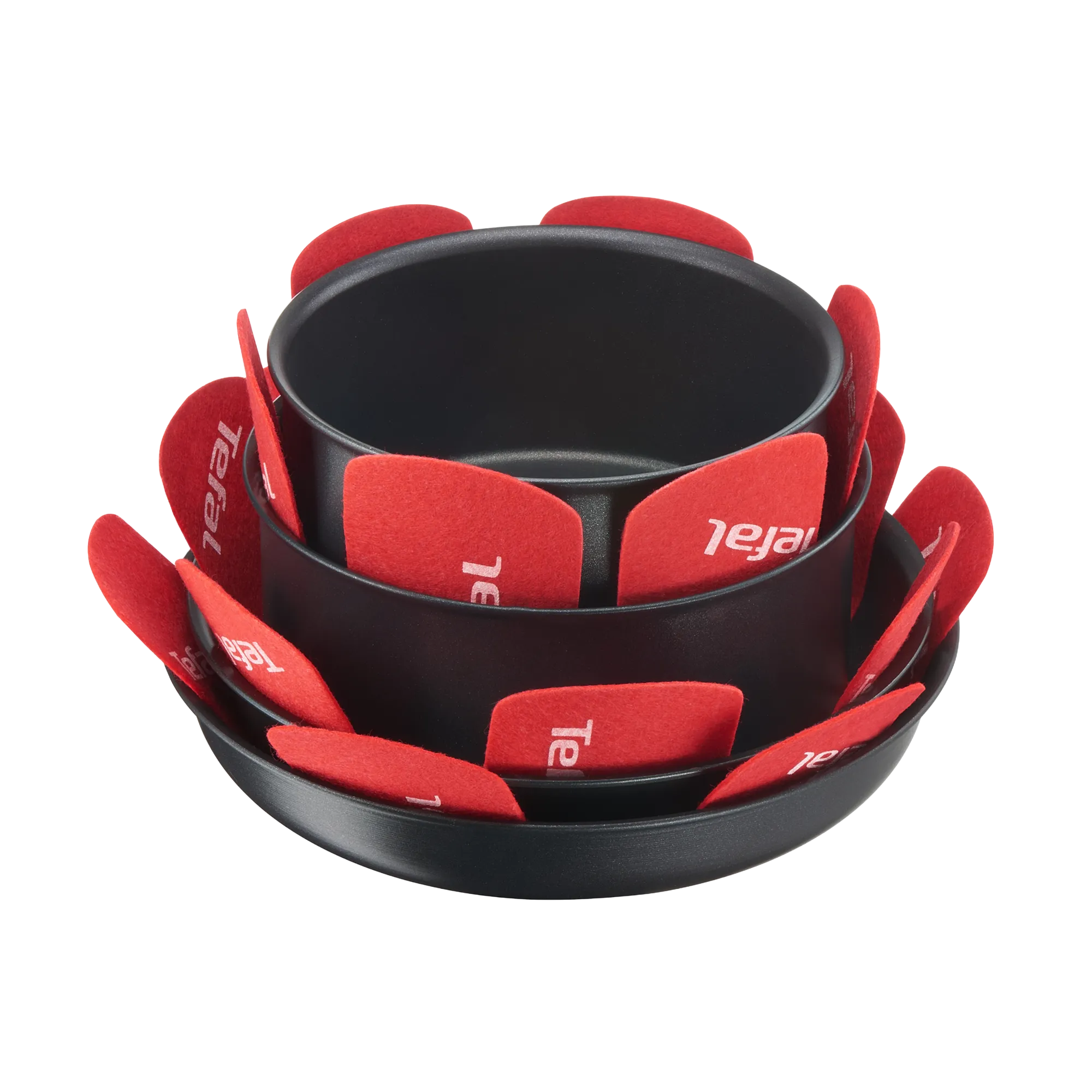 Tefal Ingenio Accessory - Cookware Protectors Set of 4 in use between pans and pots