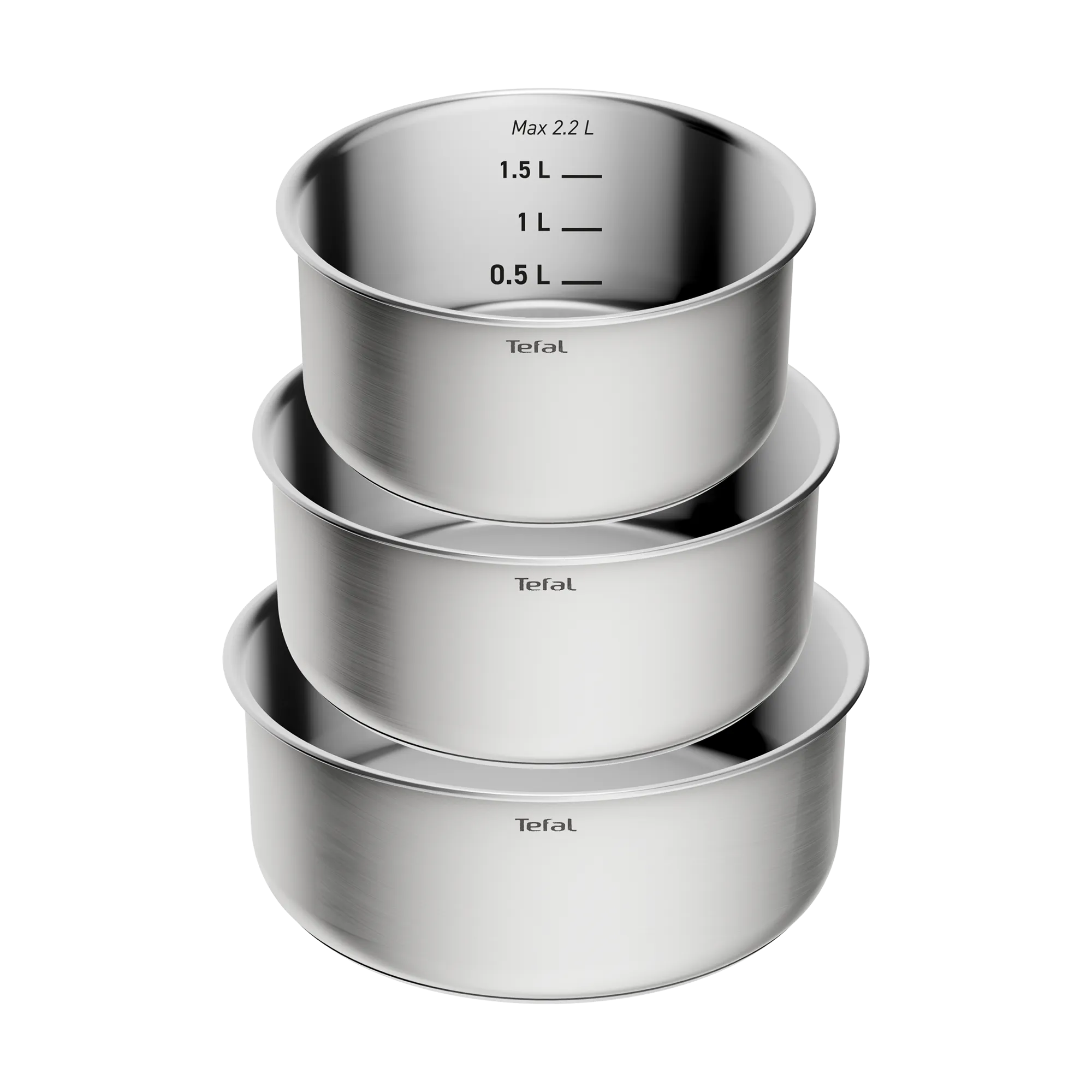 Tefal Ingenio Emotion+ Induction Uncoated Stainless Steel 4pc Pot Set