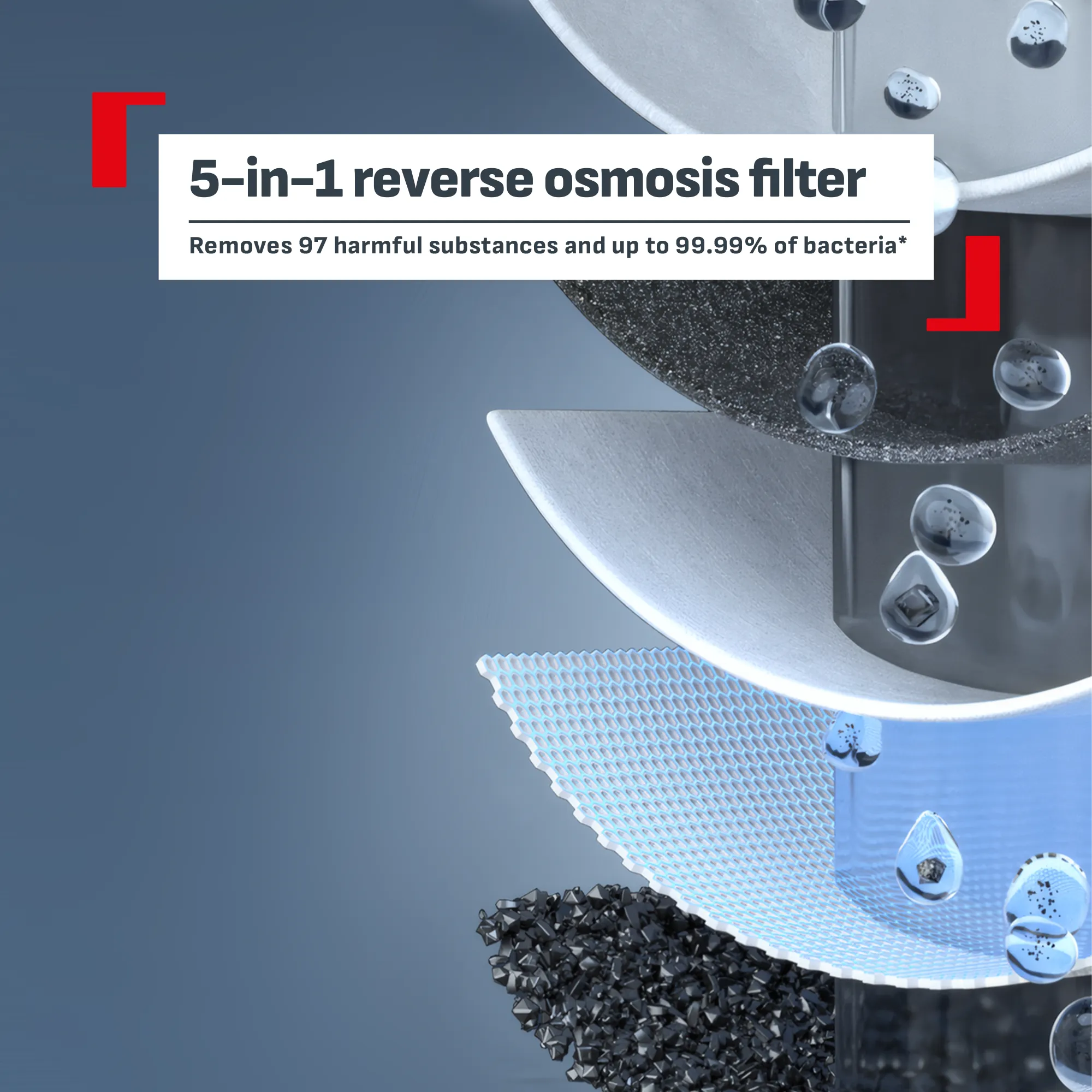 Tefal Pure Water Reverse Osmosis Compact Ambient & Hot Water Purifier Station with 5 in 1 reverse osmosis filter