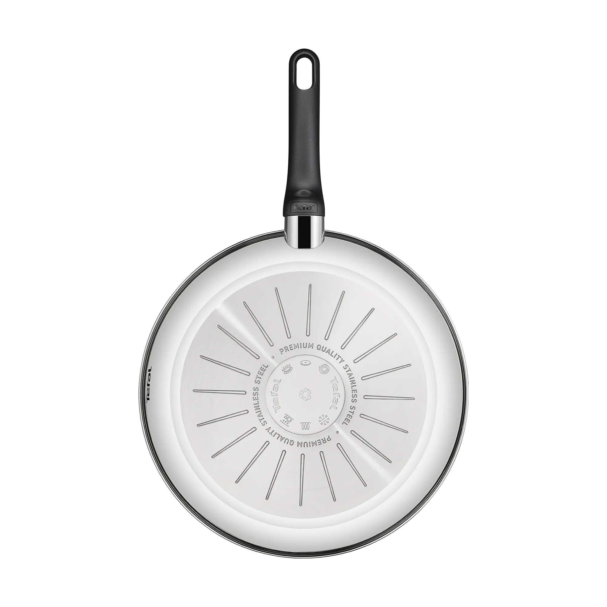 Tefal Everyday Chef Induction Uncoated Stainless Steel Twin Pack Frypans 24/28cm induction base