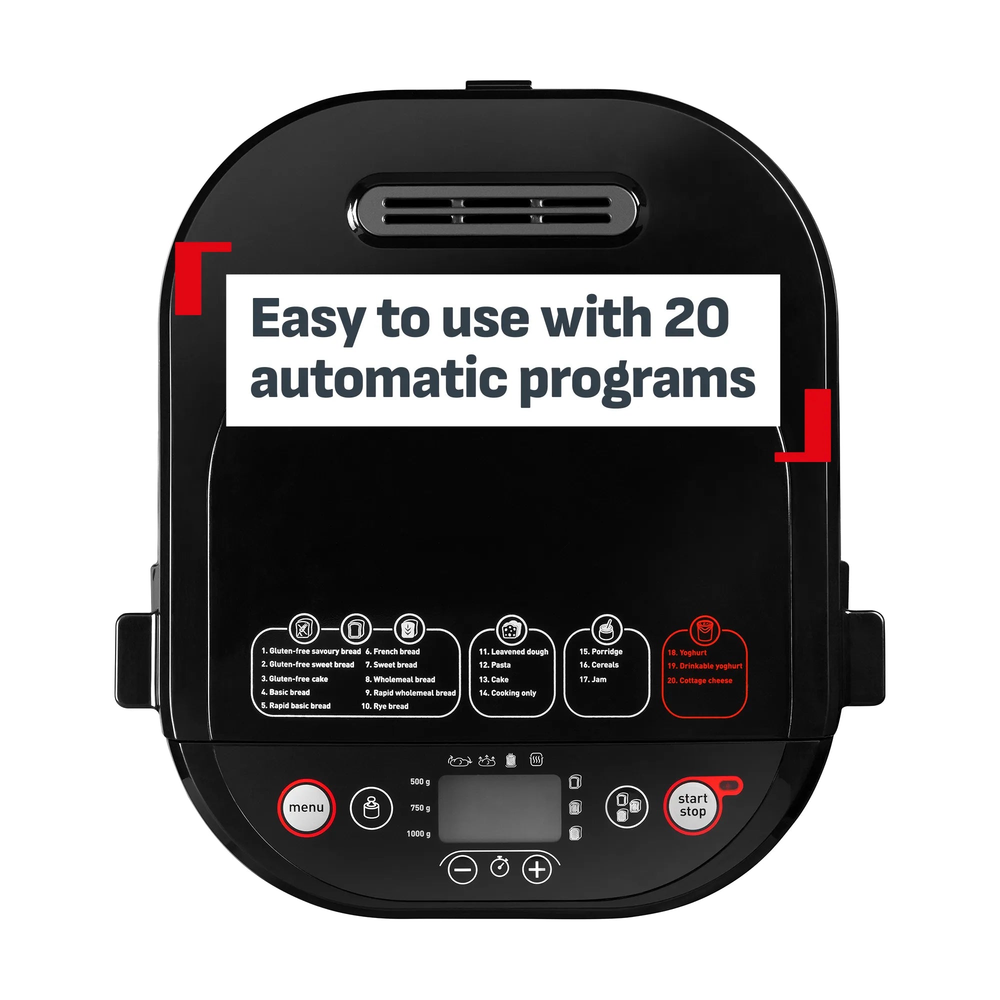 Tefal Pain & Delices Bread Maker PF240 easy to use with 20 automatic programs