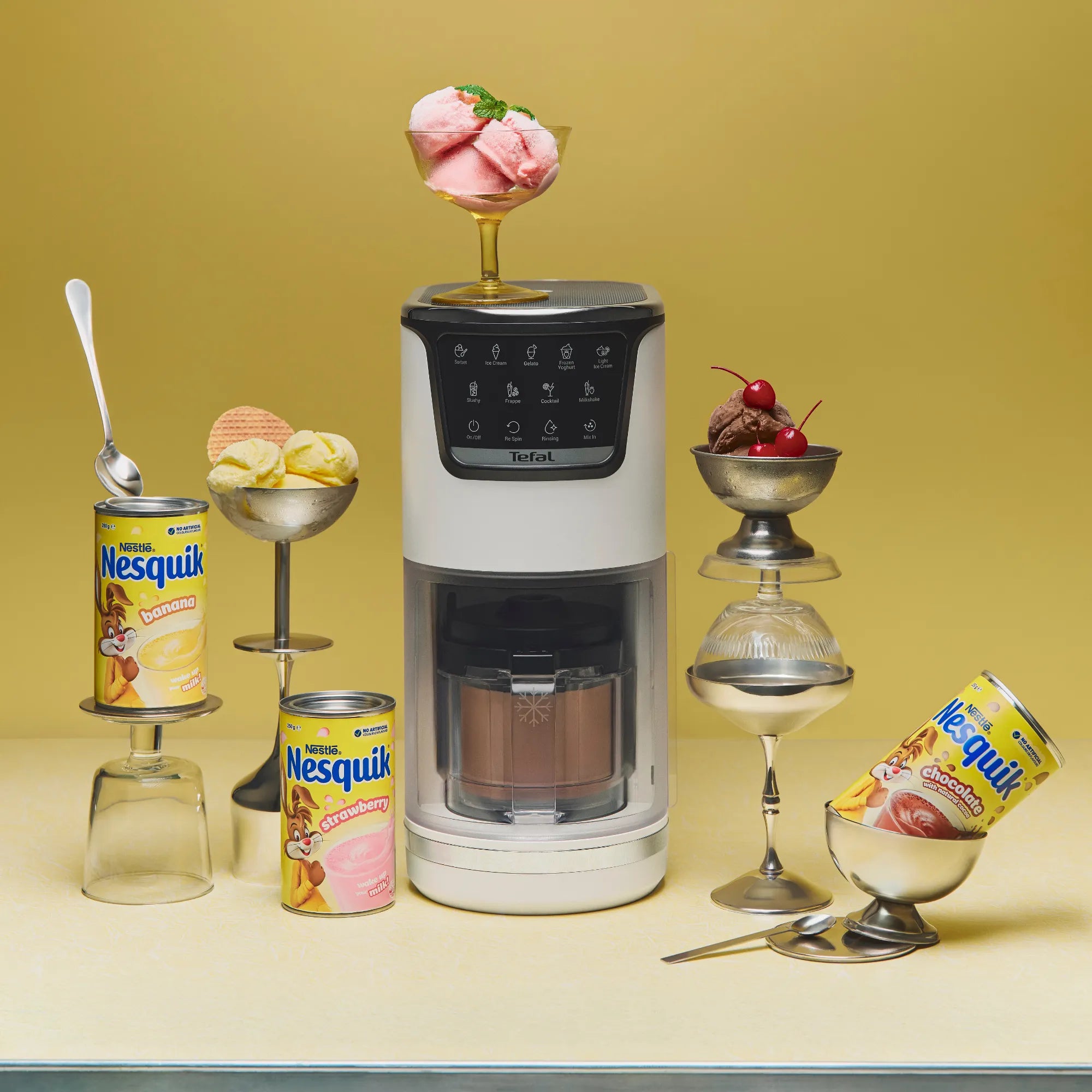 Tefal Dolci Rise Ice Cream Maker with Bonus Nesquik Tins