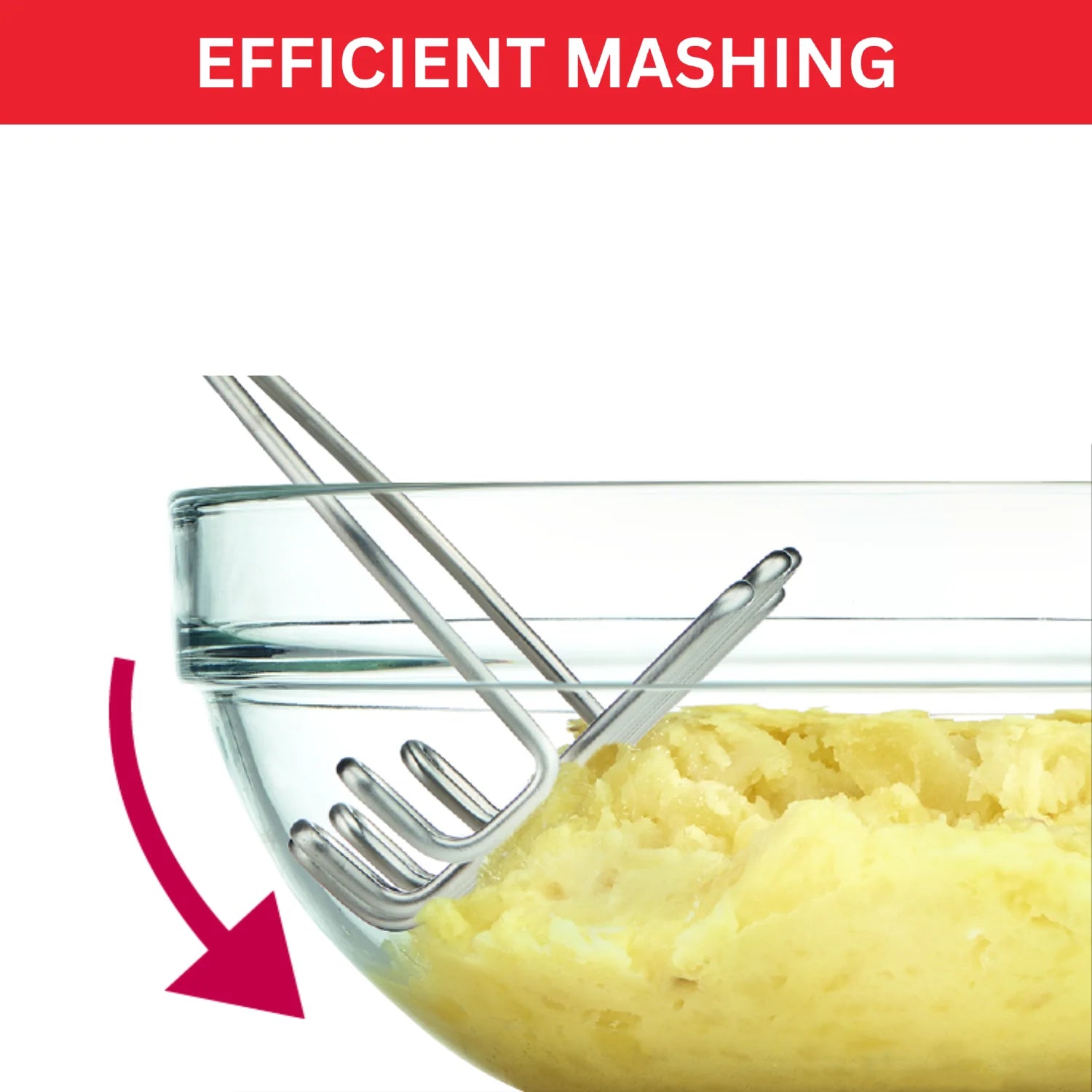 Tefal Ingenio Stainless Steel Potato Masher K1181214 with efficient mashing design