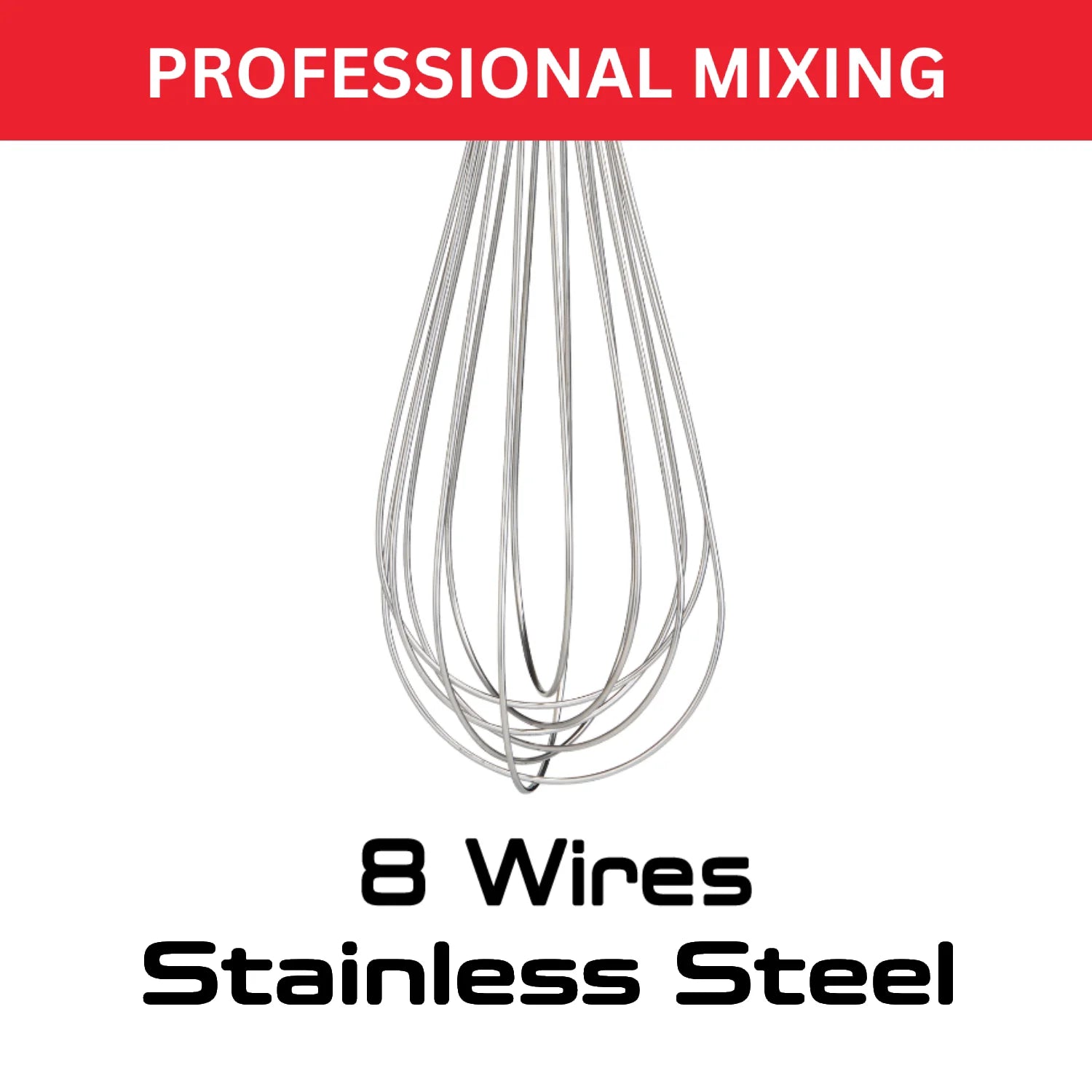 Tefal Ingenio Stainless Steel Whisk K1181714 with eight 8 wires for professional mixing