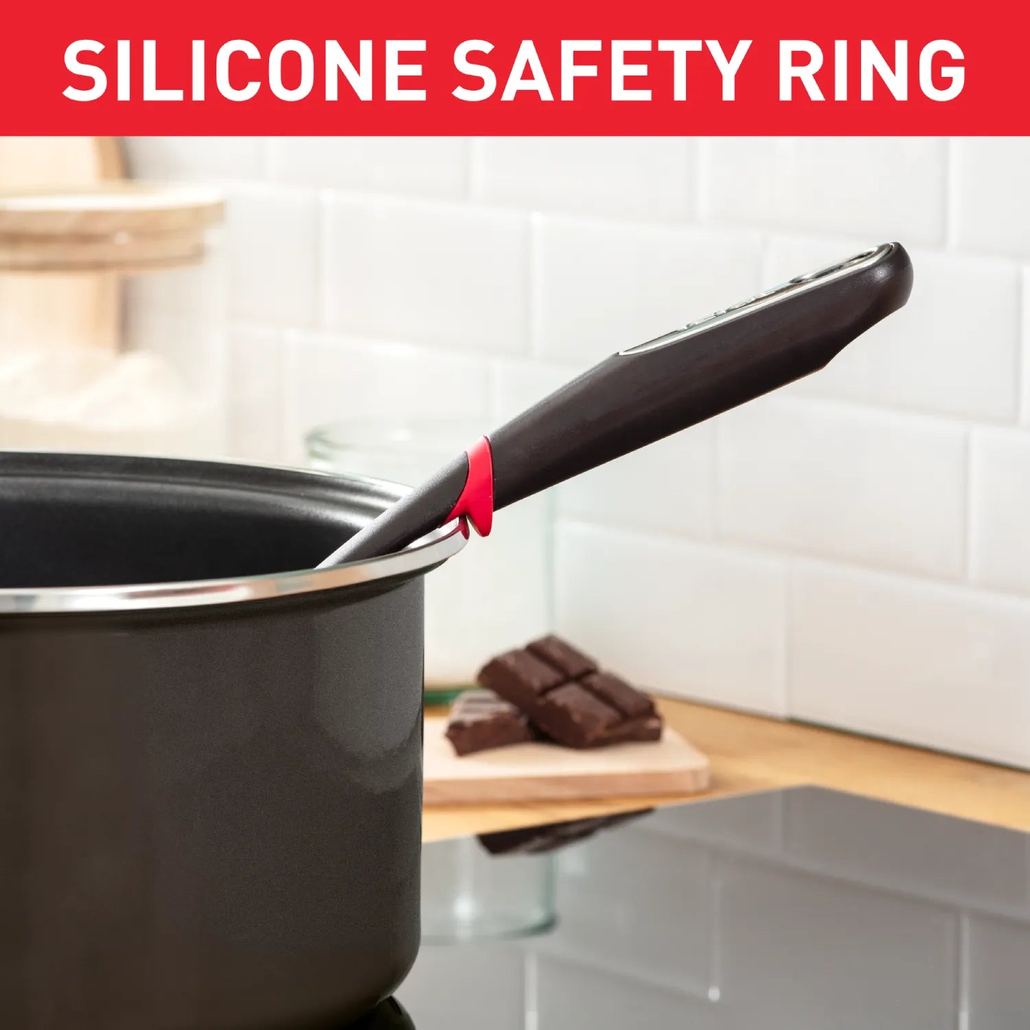 Tefal Ingenio Nylon Spoon K2060514 with silicone safety ring