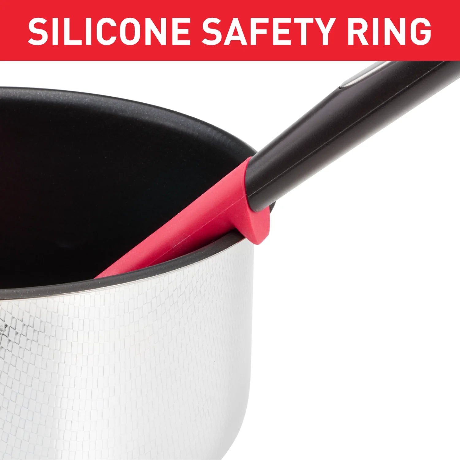 Tefal Ingenio Silicone Solid Turner K2064514 with silicone safety ring