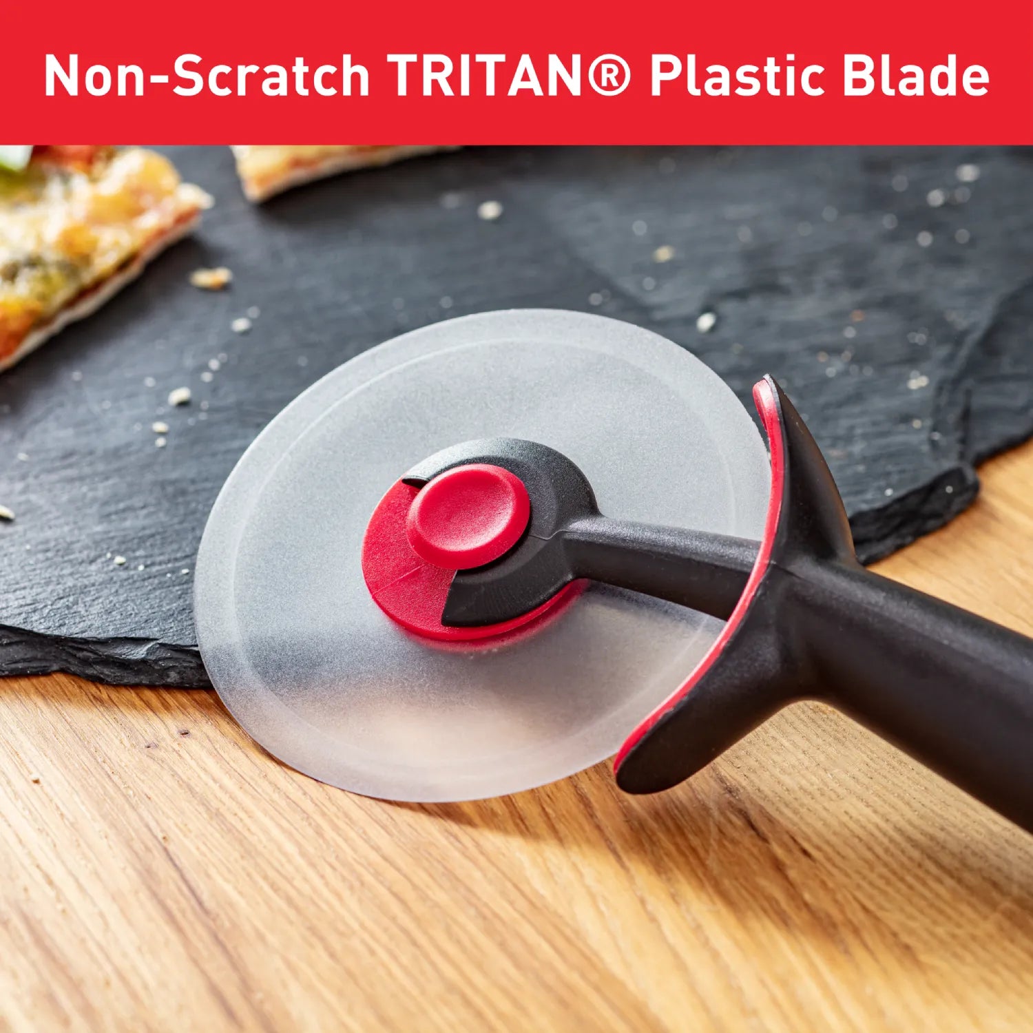 Tefal Ingenio Pizza Cutter K2071114 with non-scratch Tritan plastic blade