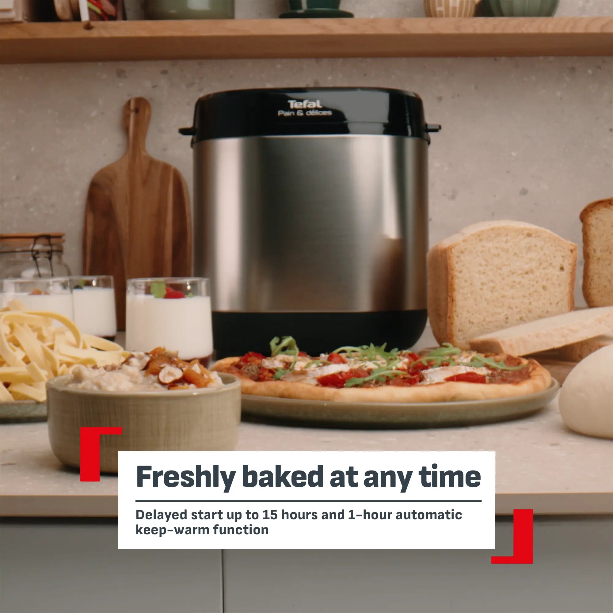 Tefal Pain & Delices Bread Maker PF240 with delayed start and keep-warm functionality