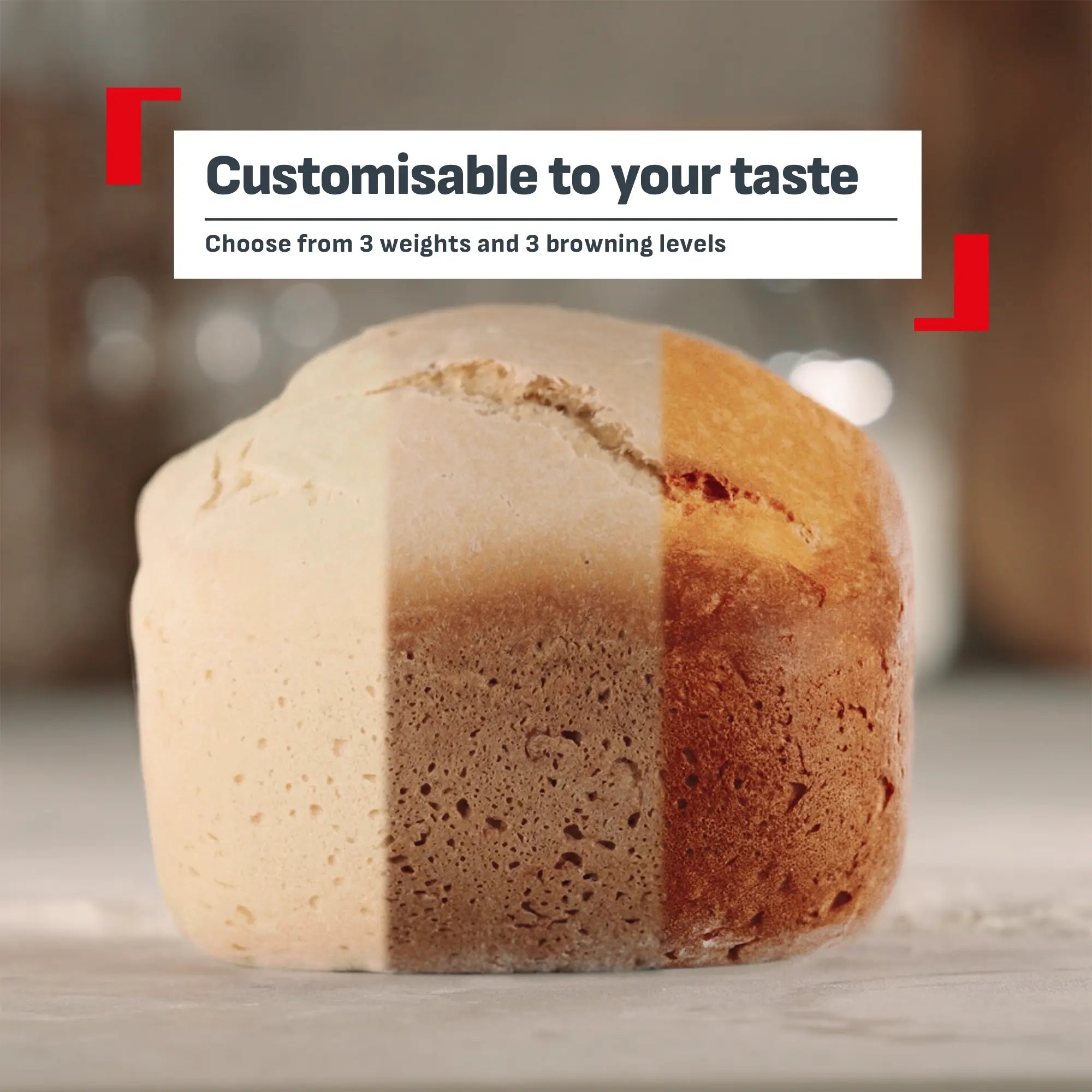 Tefal Pain & Delices Bread Maker PF240 customisable to your taste with three weight and three browning level options