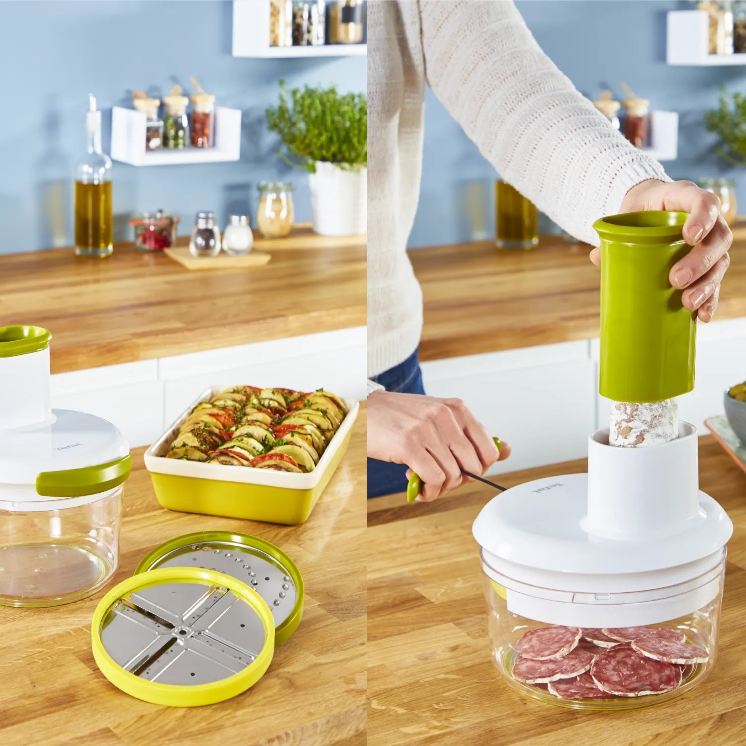 Tefal 5 Second Slicer 2 Blade Kit 1.2L K1659004 in use