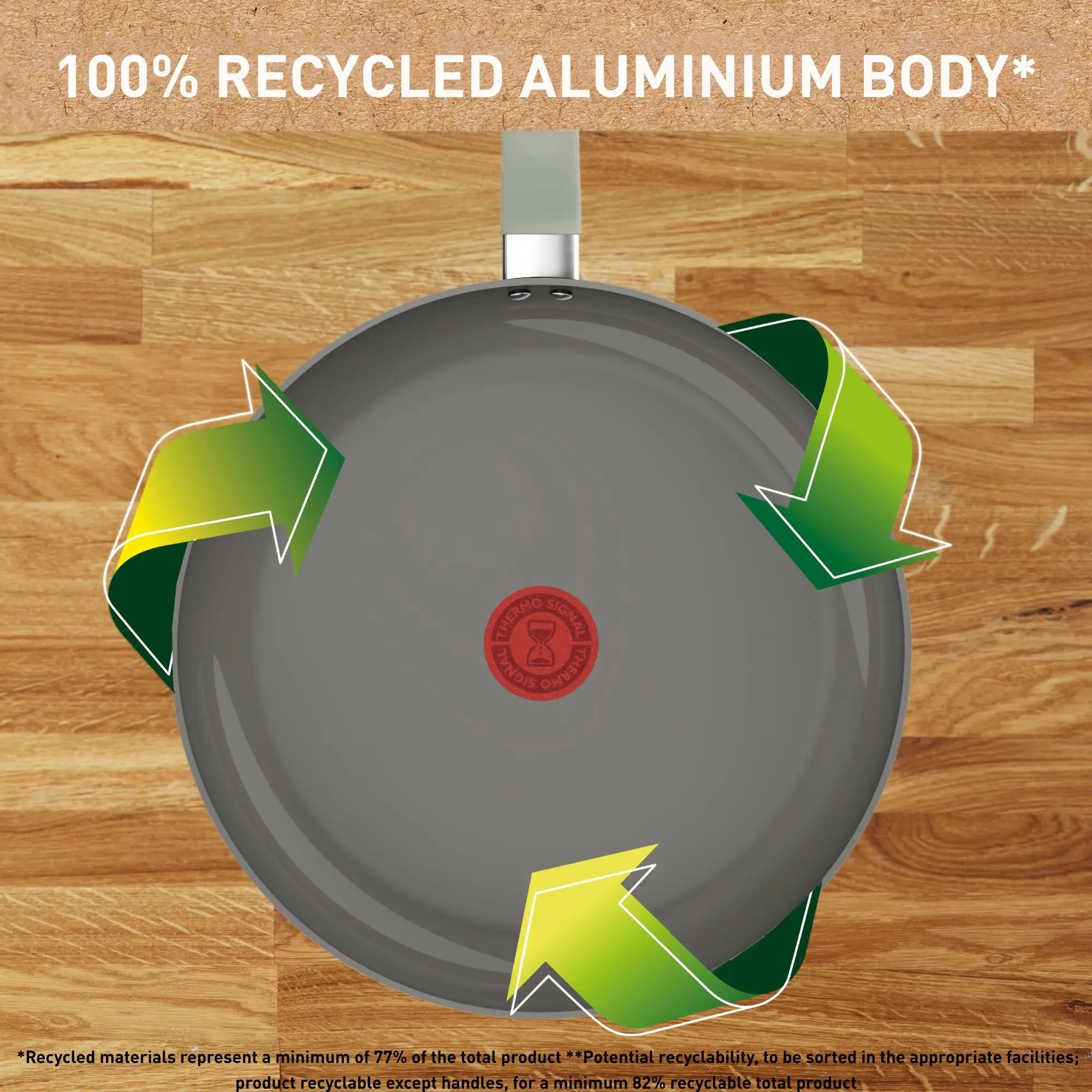 Tefal Vivaceram Induction Ceramic Green Lichen 5pc Set with 100% recycled aluminium body