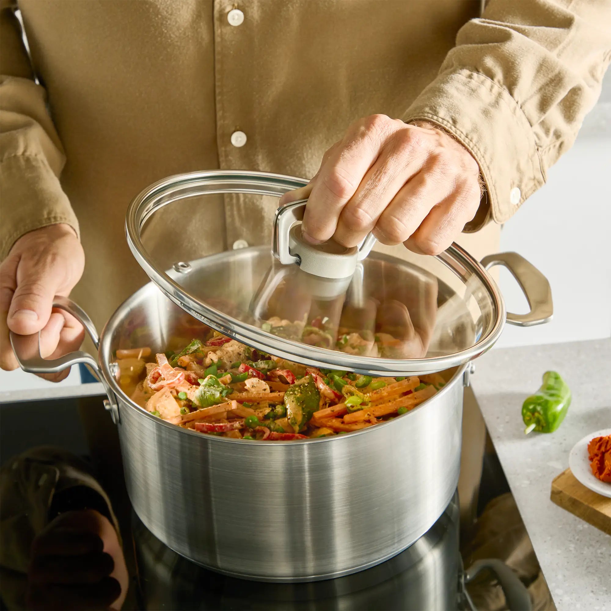 Tefal Space+ Extreme Induction Stainless Steel Stewpot 20cm + Lid