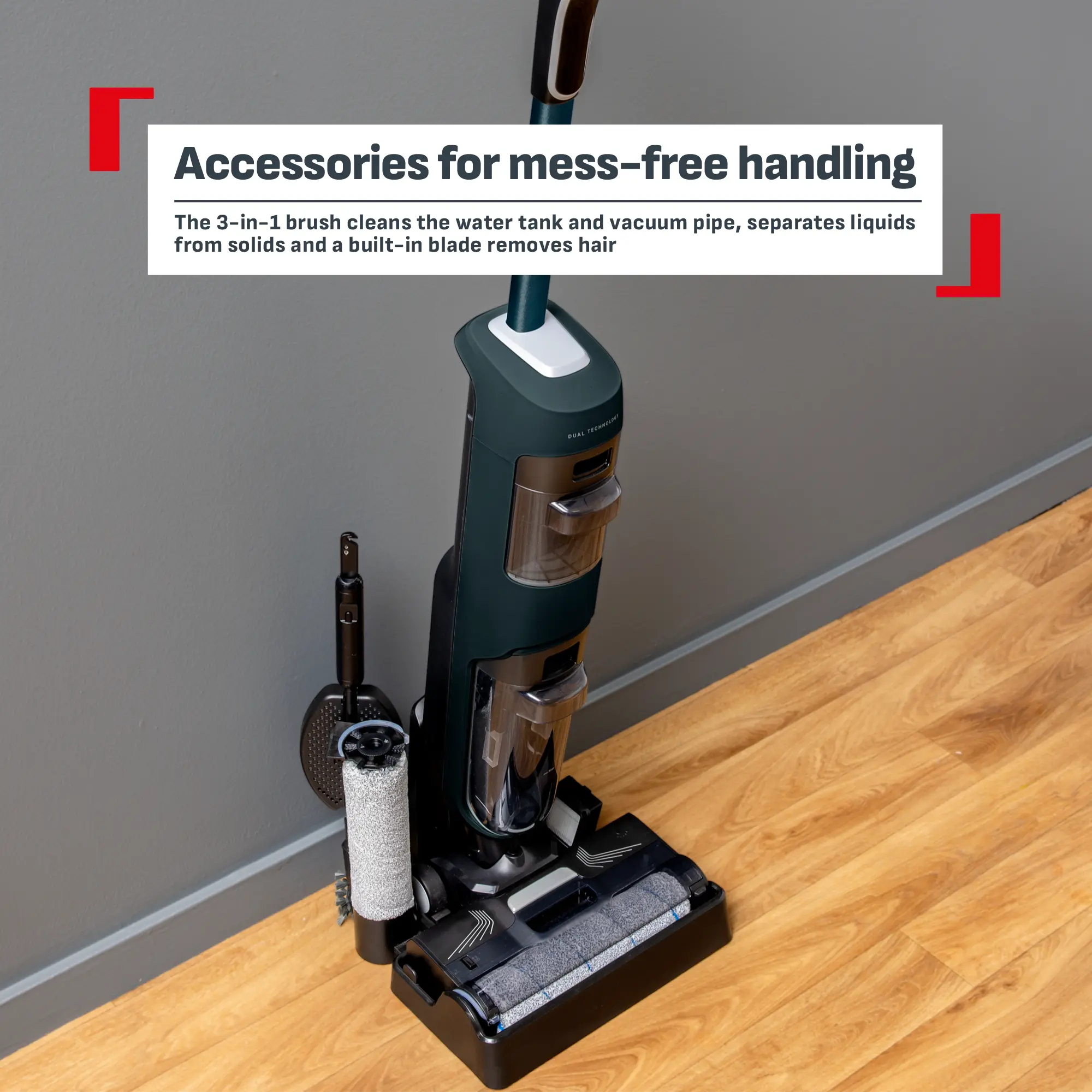 Tefal X-Clean 2 Cordless Vacuum & Floor Washer GF2251 with accessories for mess-free handling