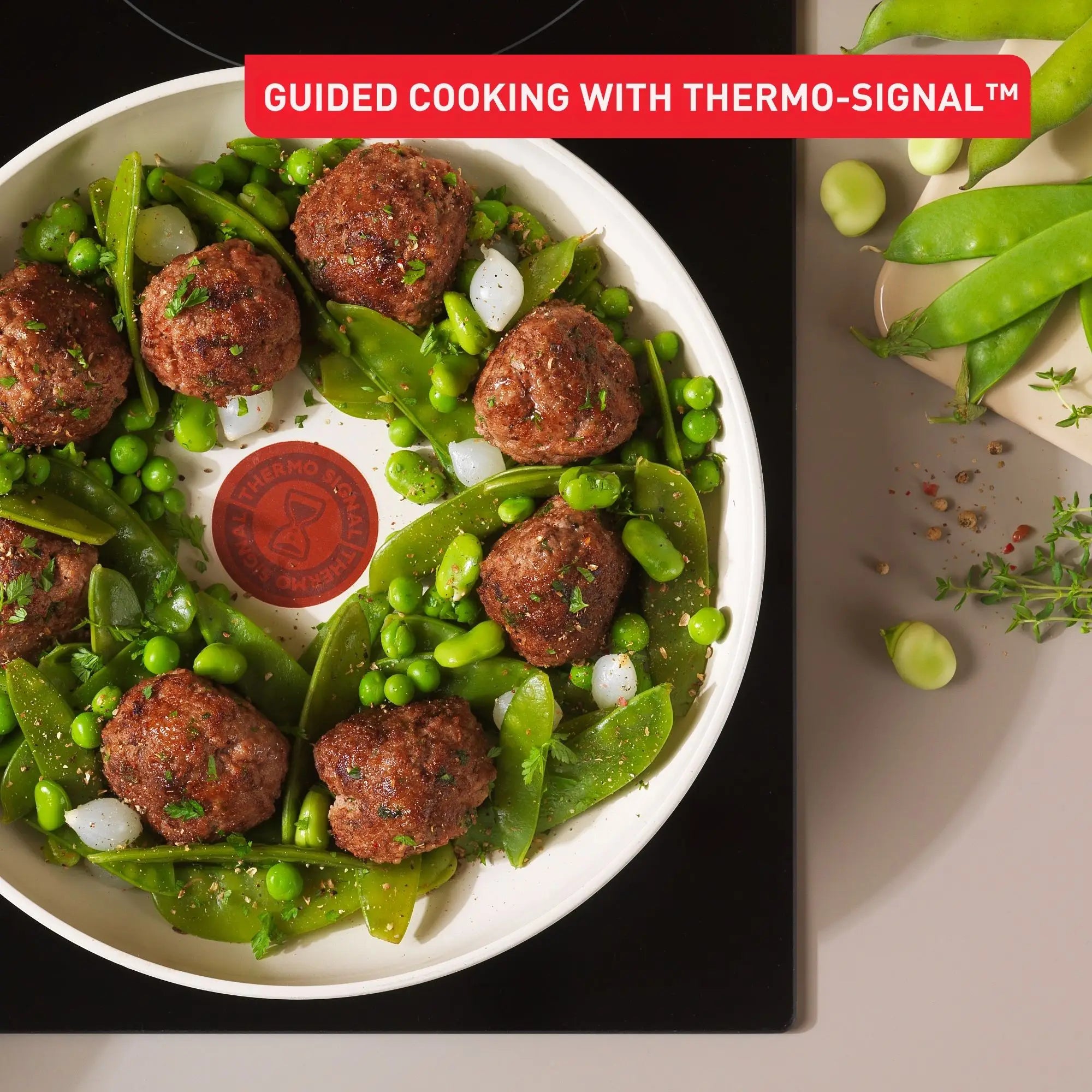 Tefal Vivaceram Induction Ceramic Beige 5pc Cookware Set