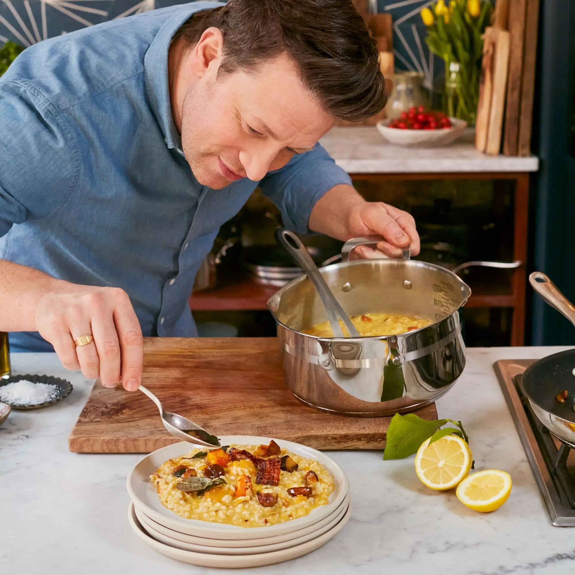 Jamie Oliver by Tefal Cook Smart Induction Uncoated Stainless Steel 5pc Set