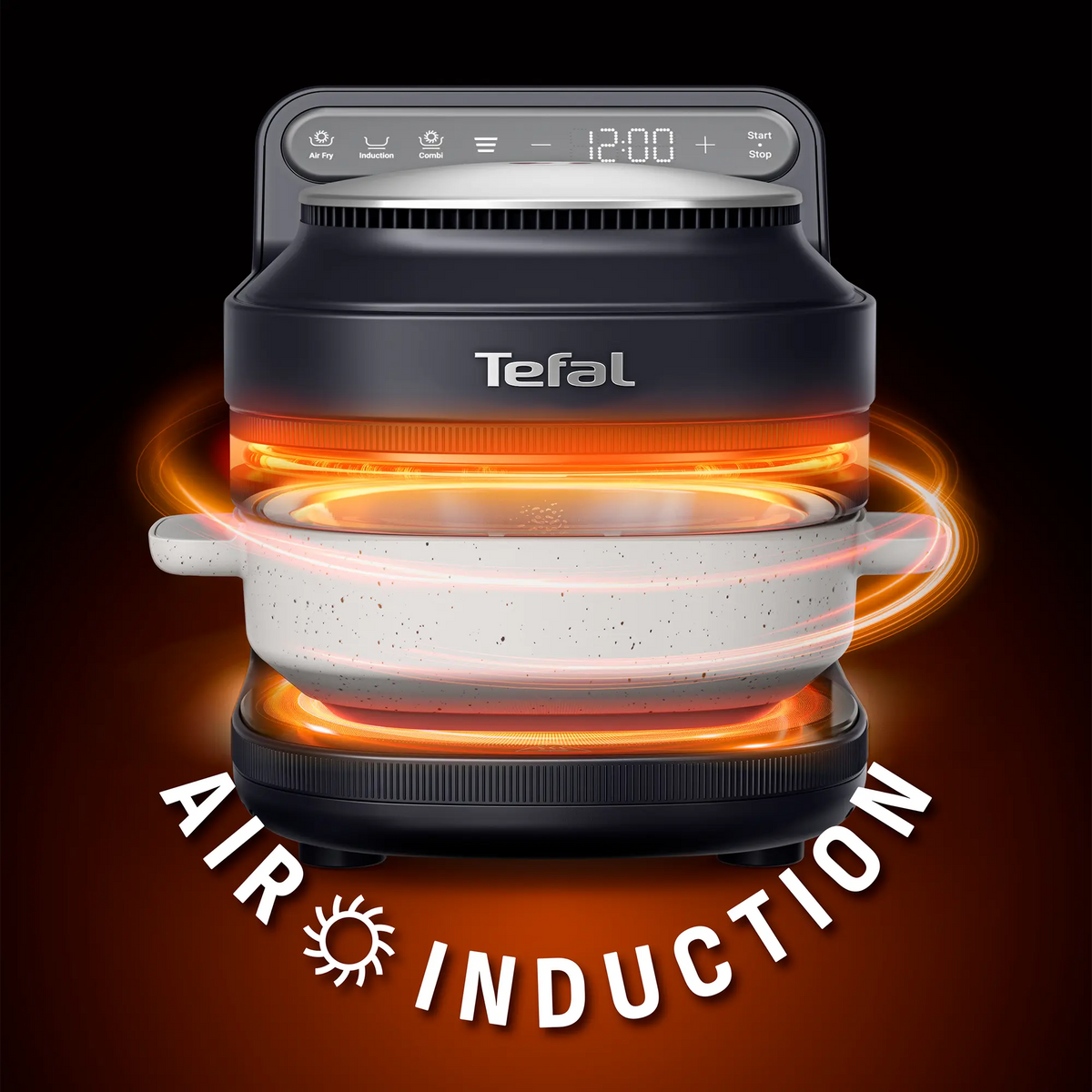 Tefal YumMeal Multicooker Air Fryer Black Knight FB3518 with air and induction cooking