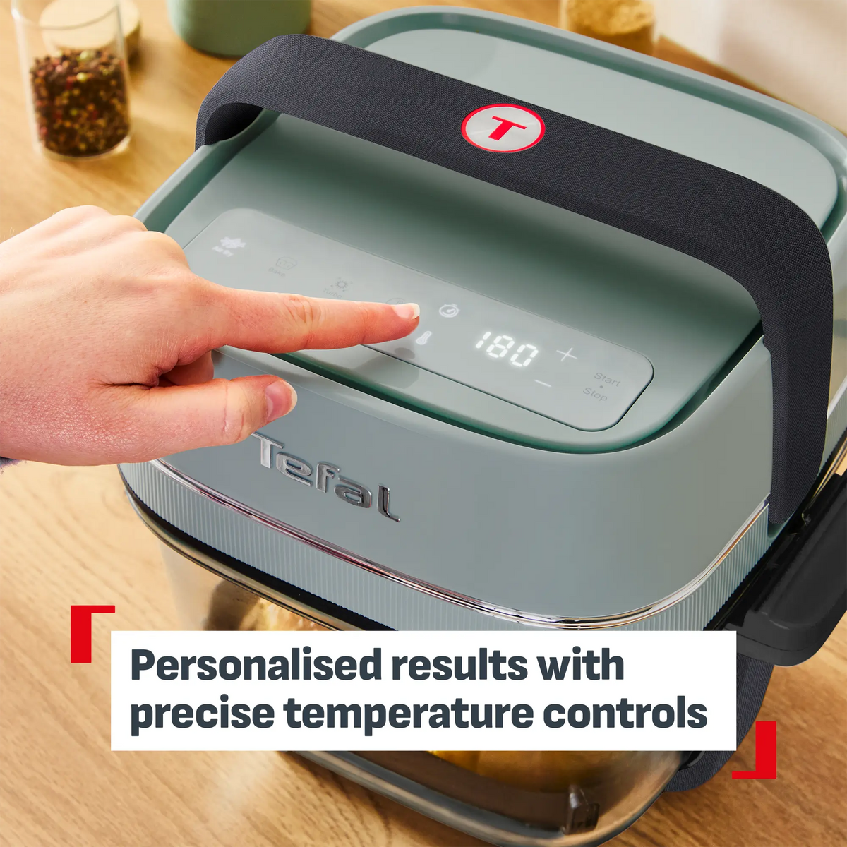 Tefal Crisp & Go Portable Glass Air Fryer Eucalyptus FB7014