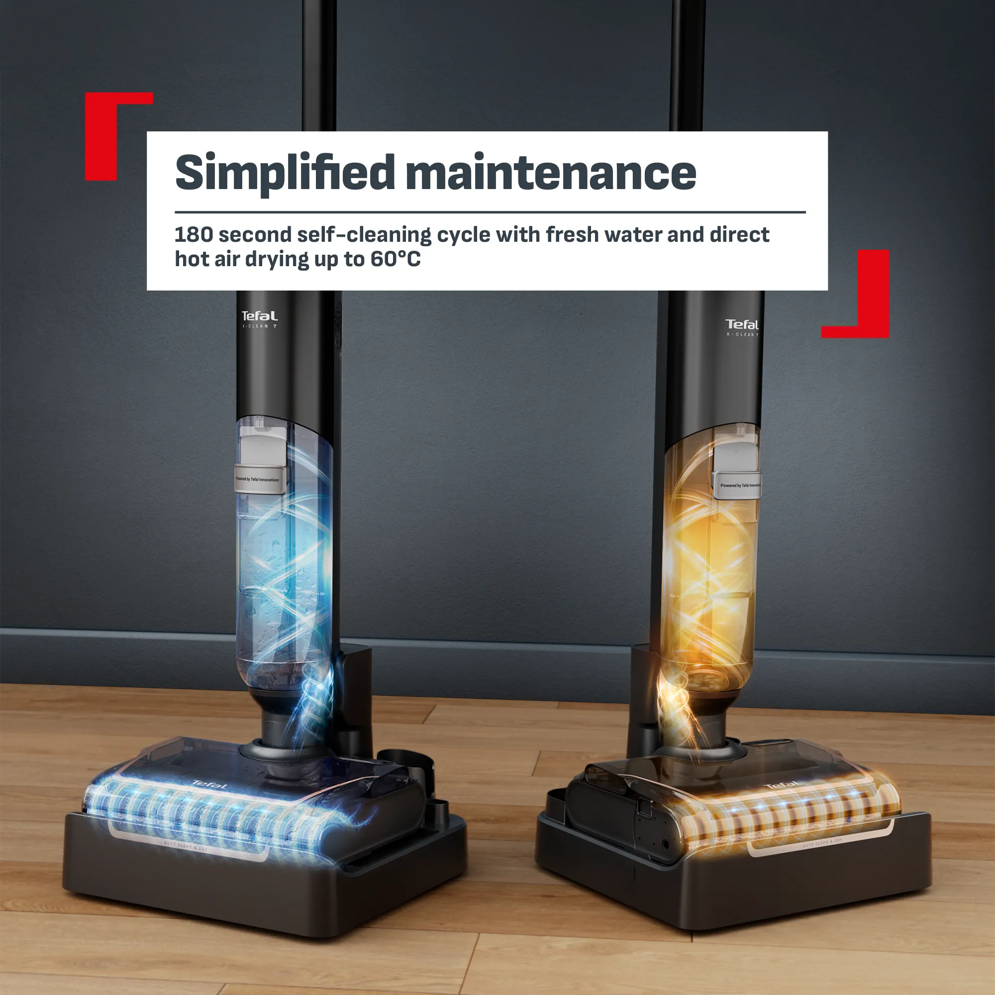 Tefal X-Clean 7 Cordless Vacuum & Floor Washer GF5736 with self-cleaning and self-drying