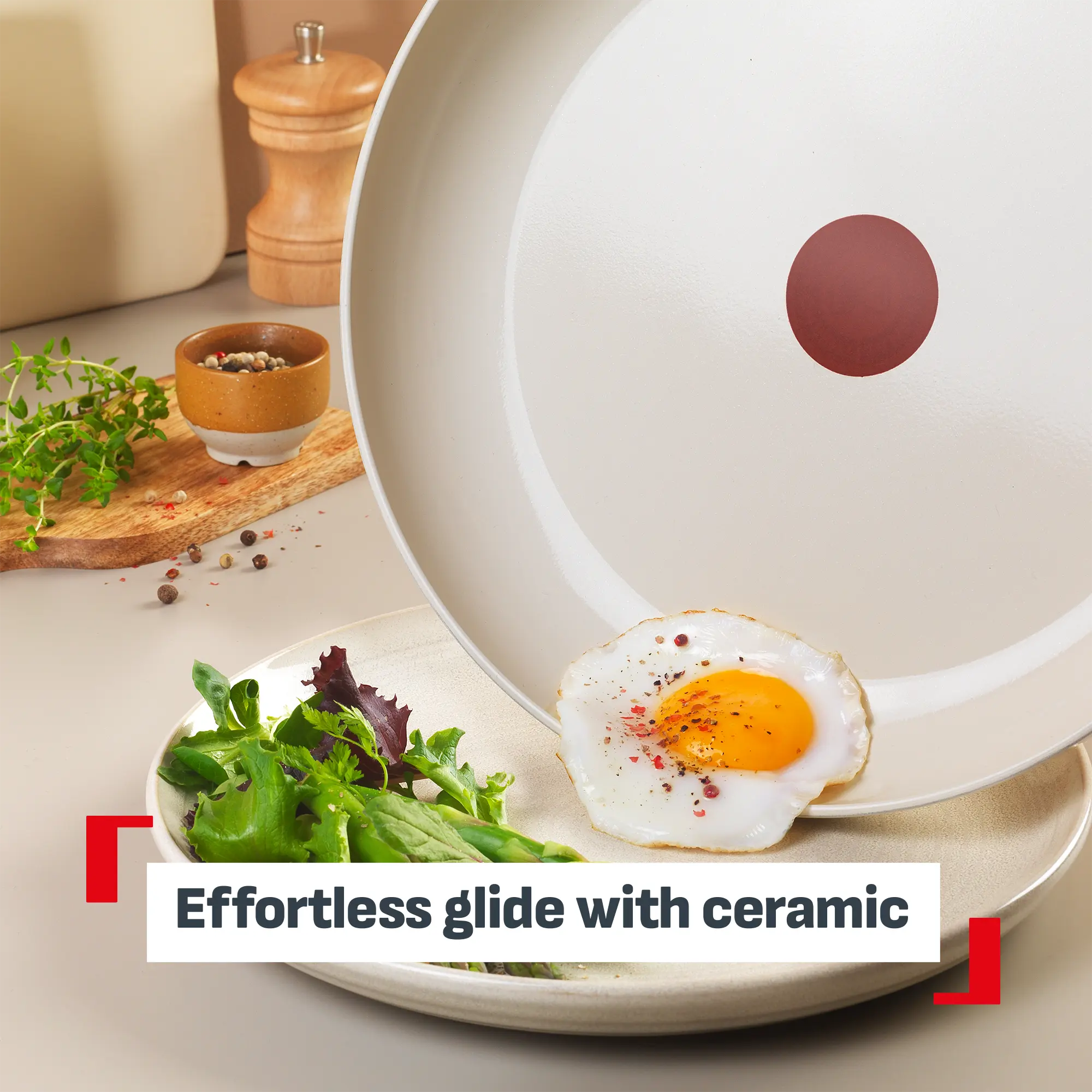Tefal (Re)cycle Induction Ceramic Green Lichen Non-Stick Frypan with effortless glide ceramic