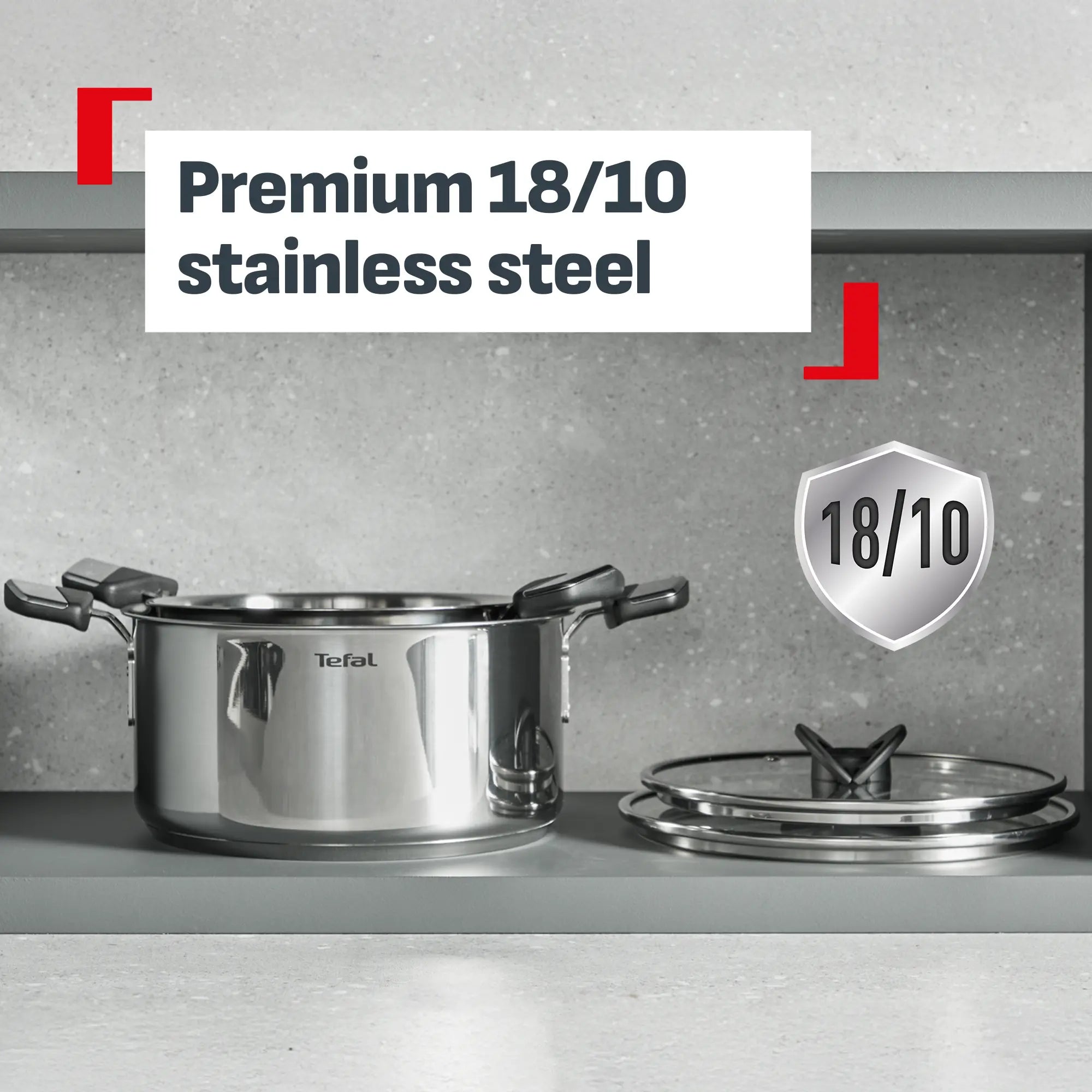 Tefal Space+ Emotion+ Induction Stainless Steel Uncoated Pasta Pot 22cm + Lid