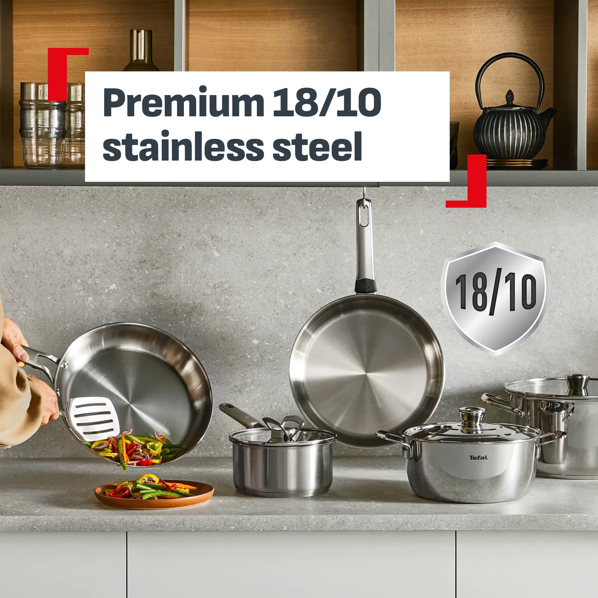 Tefal Extreme Induction Stainless Steel Uncoated Frypan 24cm