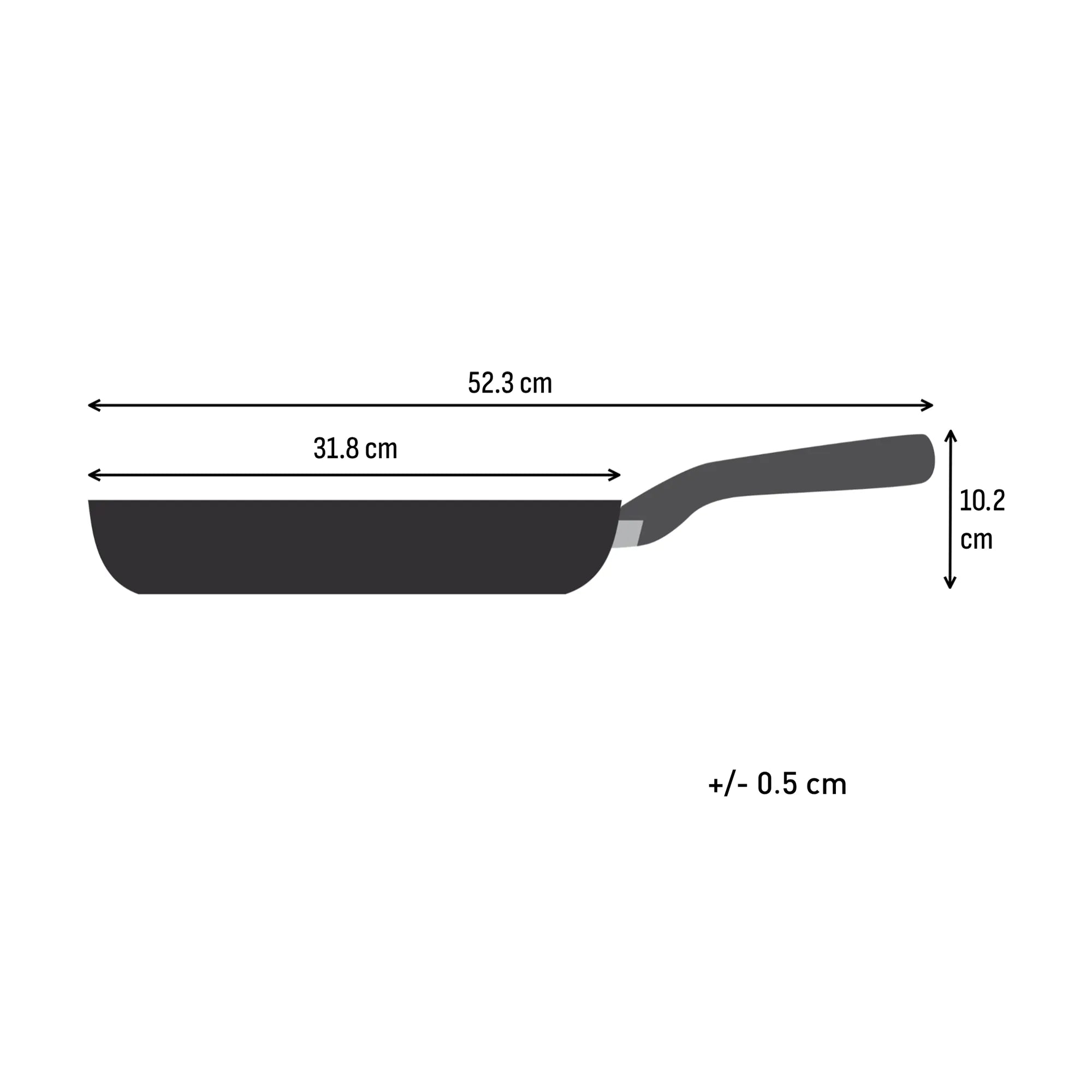 Tefal Excellence+ Induction FusionCore Non-Stick Frypan 30cm Dimensions