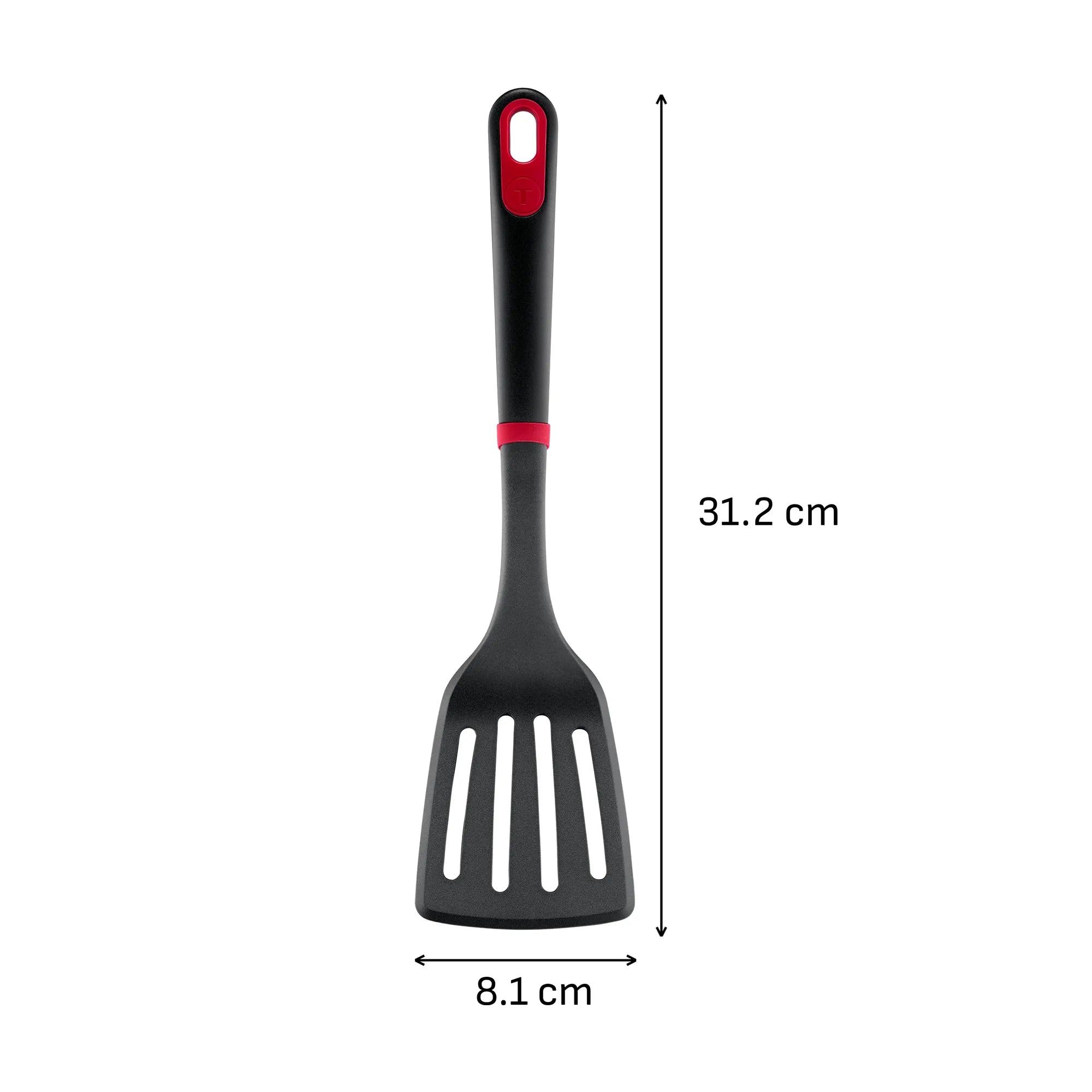 Tefal Ingenio+ Nylon Slotted Turner Red/Black K1984634 Dimensions
