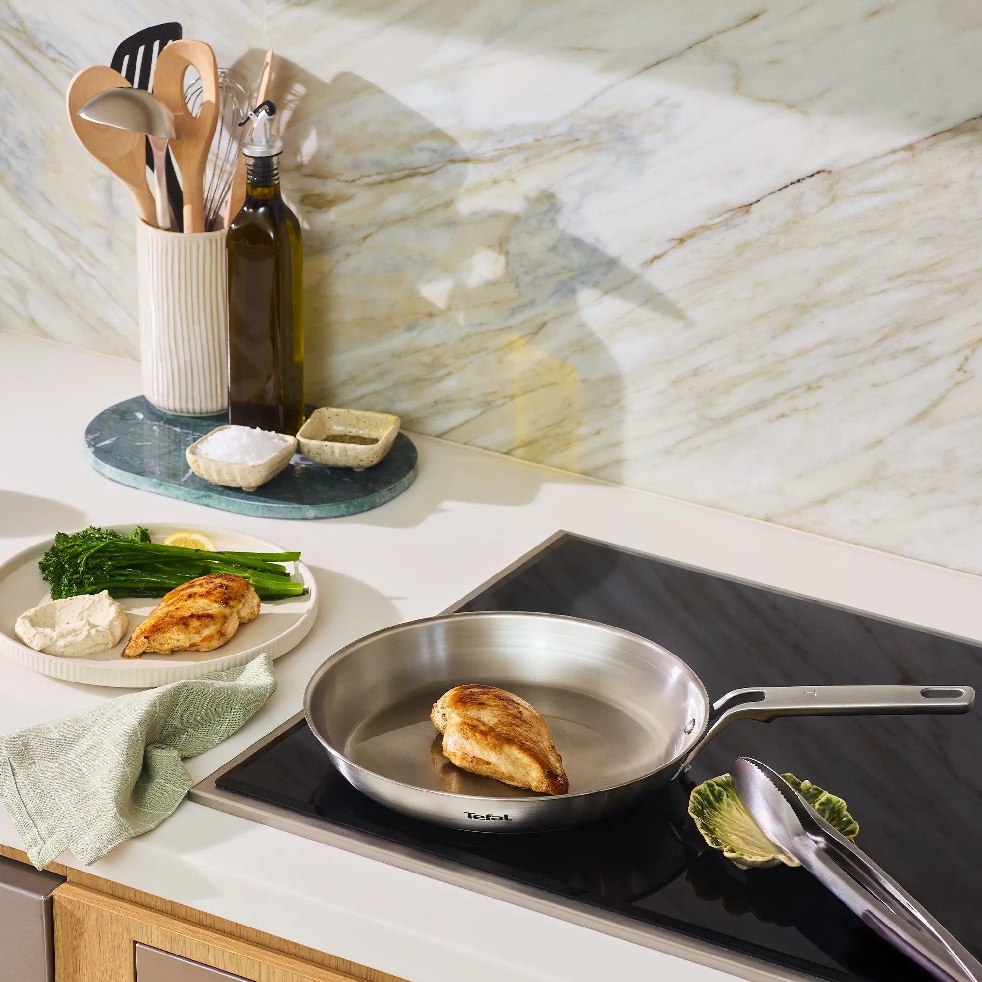 Tefal Extreme Induction Stainless Steel Uncoated Frypan 24cm