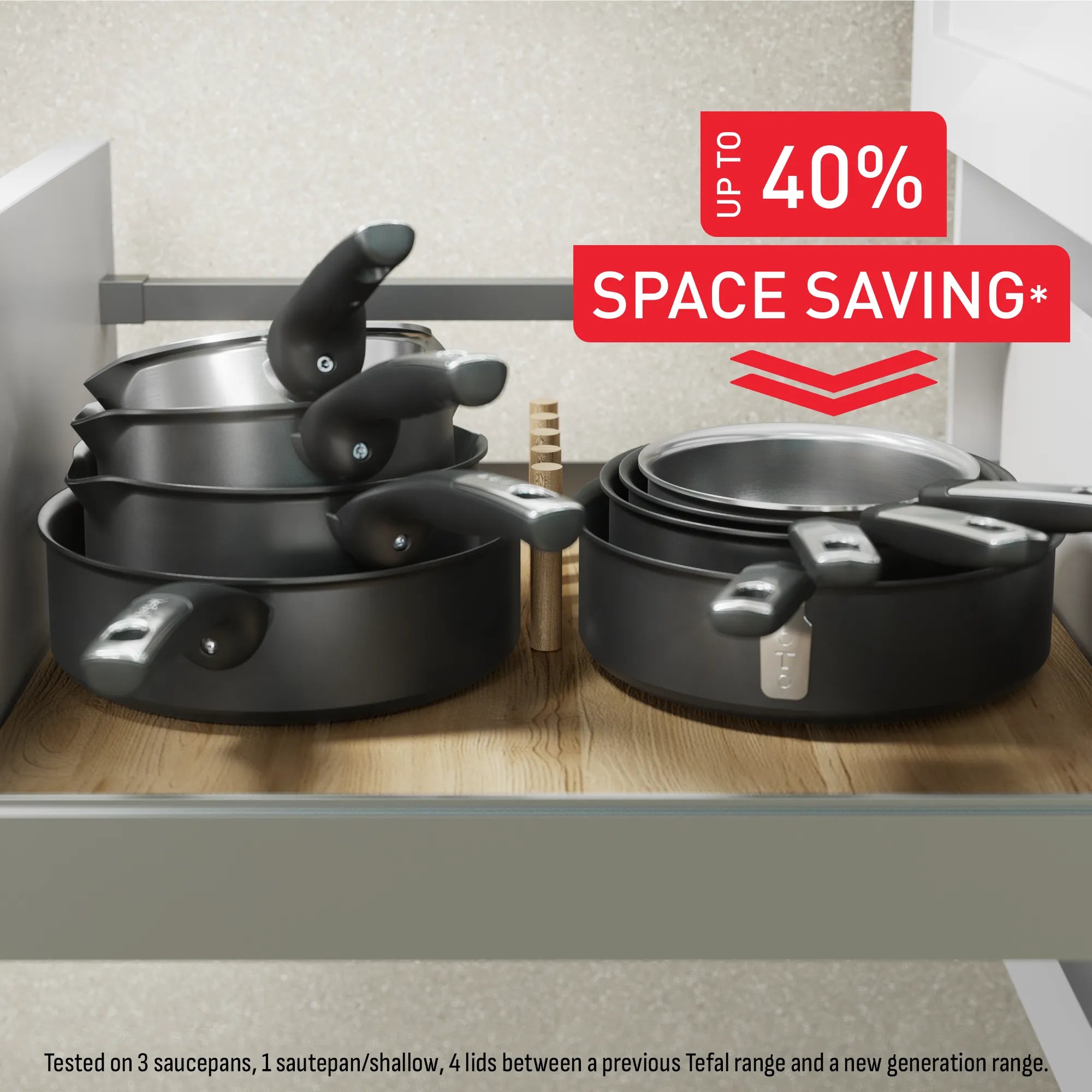 Tefal Space+ Expertise Induction Non-Stick Shallowpan 26cm + Lid