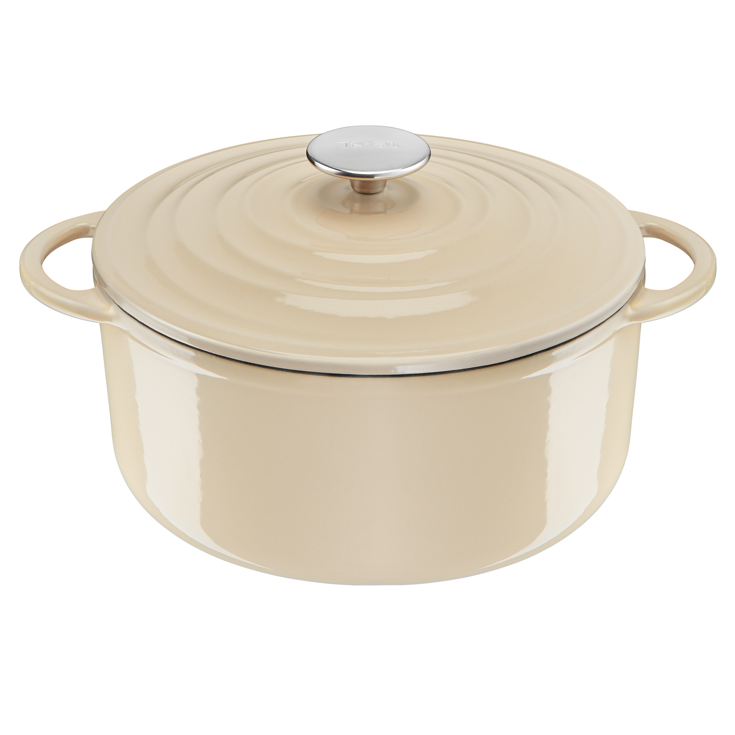 Tefal LOV Induction Cast Iron Beige Stewpot 29cm/7.4L + Lid