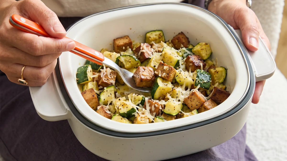 Golden Zucchini, Parmesan and Smoked Tofu | Tefal YumMeal Recipe