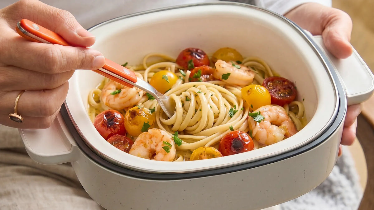 One-Pot Pasta with Shrimp and Cherry Tomatoes | Tefal YumMeal Recipe