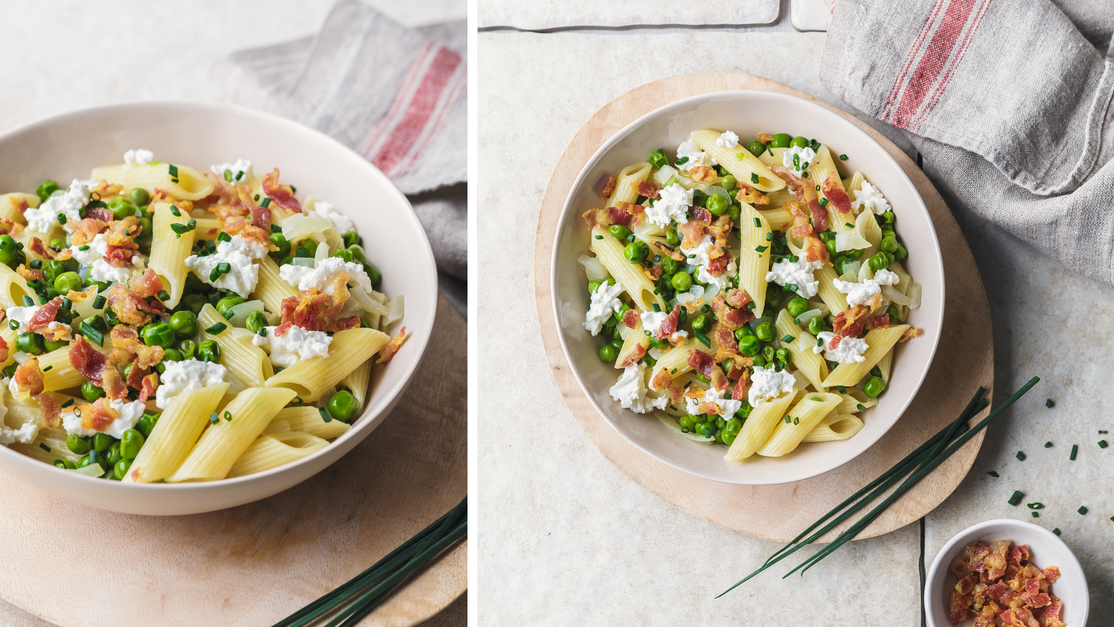 Pasta with Peas and Pancetta