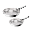 Tefal Emotion+ Induction Stainless Steel Uncoated Twin Pack Frypan 24/28cm