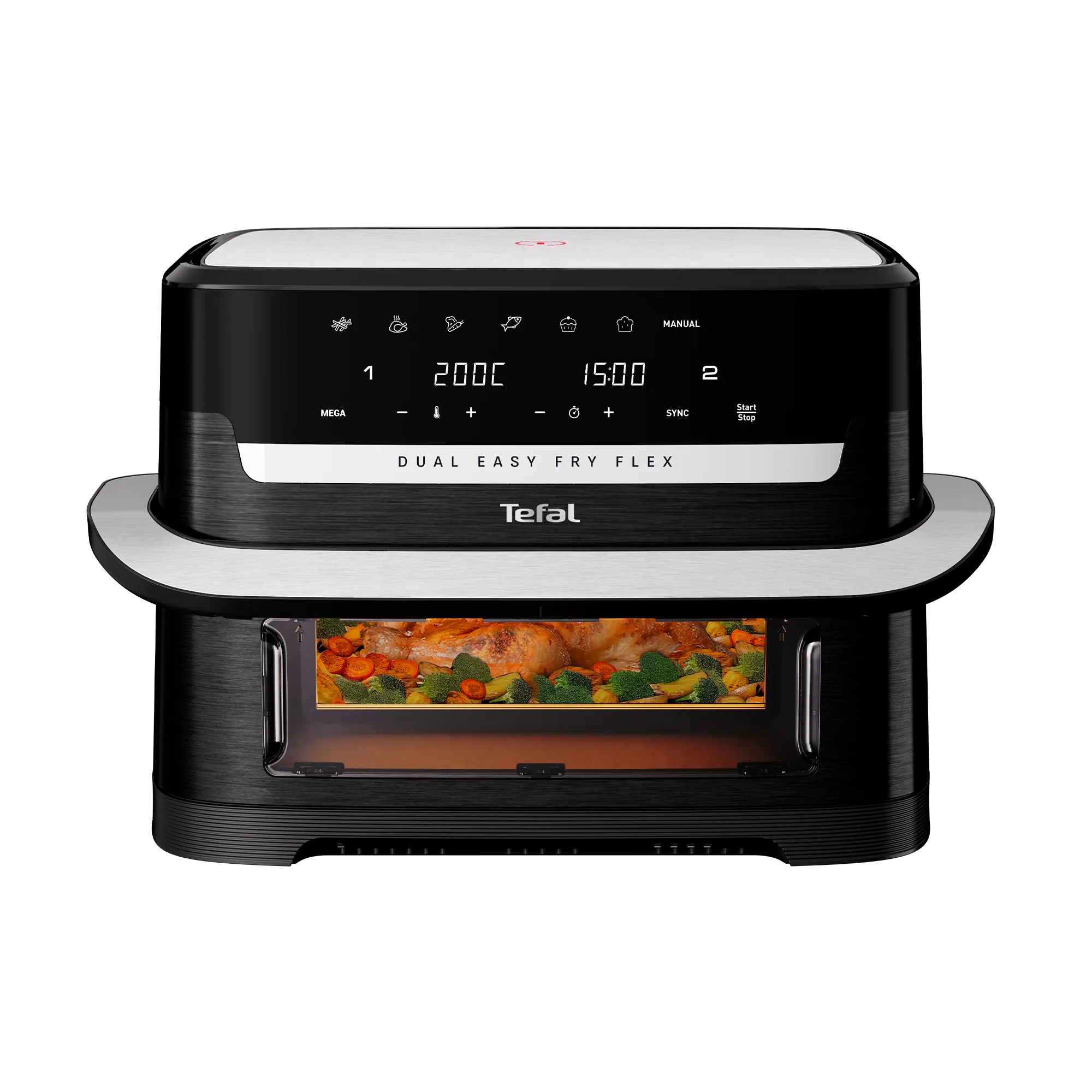 Tefal Dual Easy Fry Flex Black Air Fryer EY9228