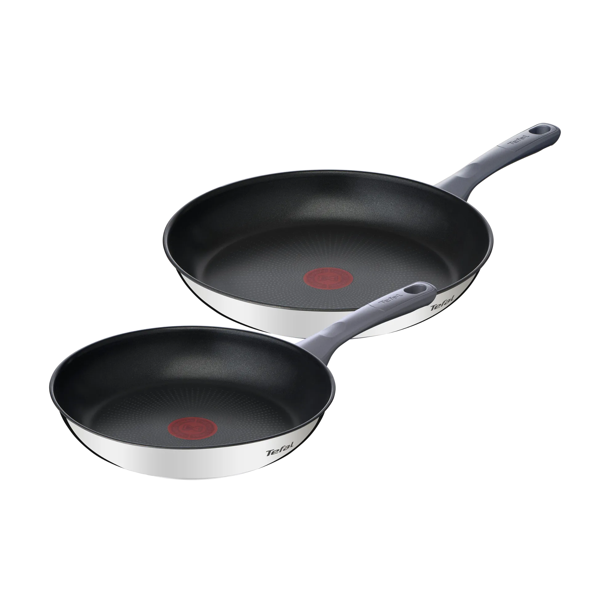 Tefal Daily Cook Induction Stainless Steel Non-stick Twin Pack Frypans 24/28cm