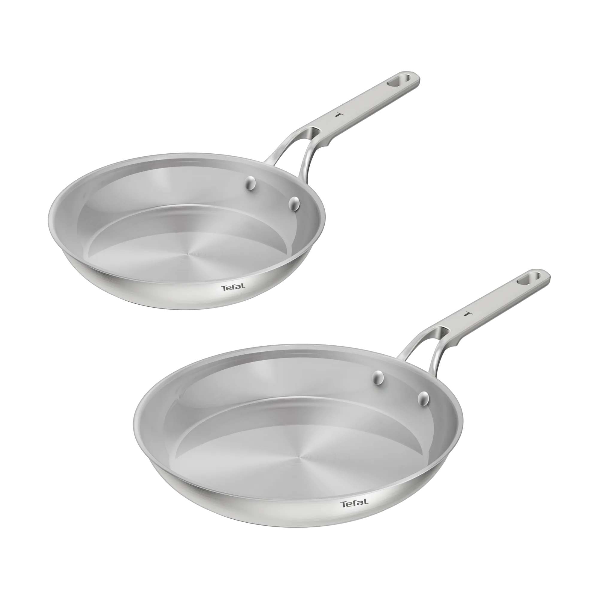 Tefal Extreme Induction Stainless Steel Uncoated Twin Pack Frypans 24/28cm