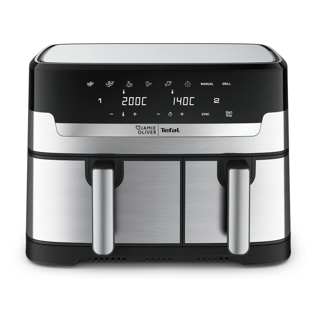 純銀　トゥーイーティー Jamie Oliver by Tefal Dual Air Fryer 8.3L EY905J