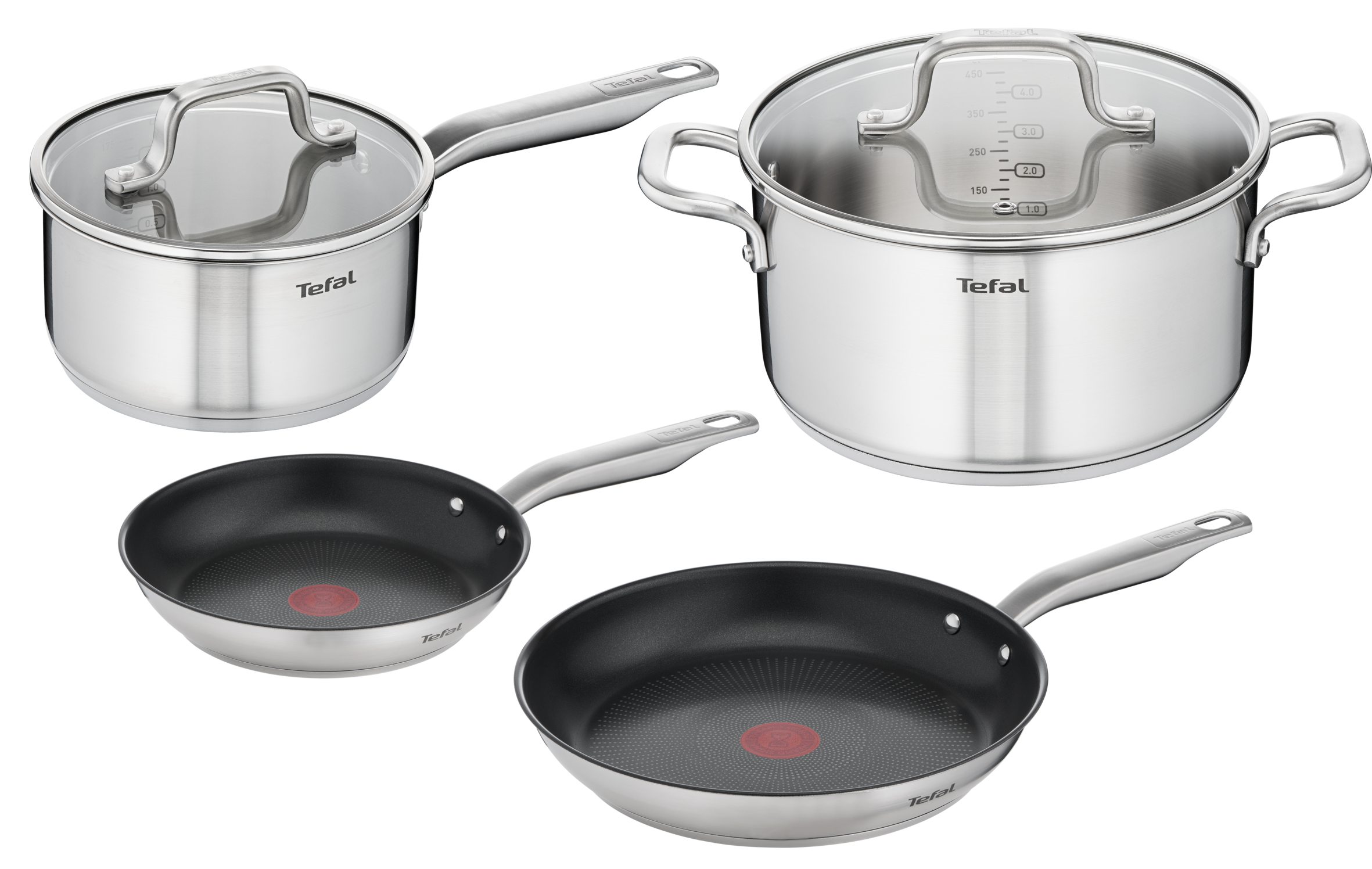 User manual and frequently asked questions Tefal Virtuoso Induction Stainless Steel 4pc Set