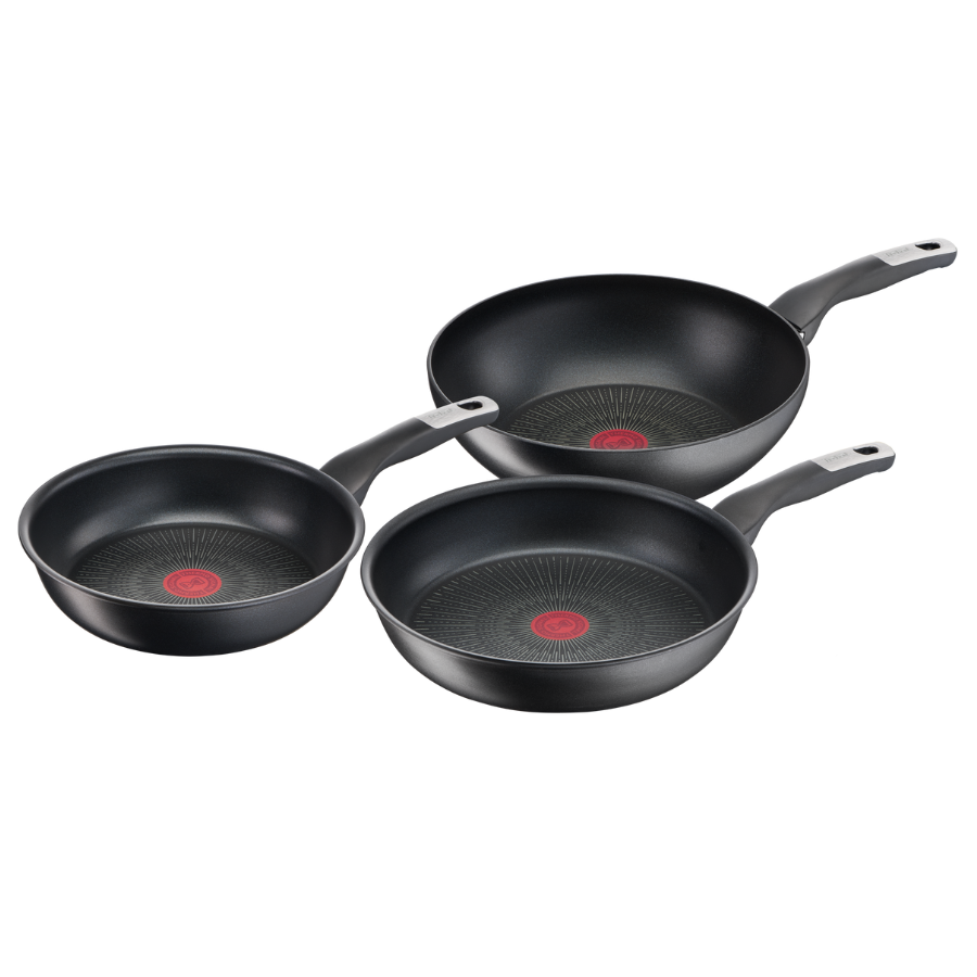 Tefal Unlimited Non-Stick Induction Triple Pack Cookware Set - Frypan 24cm, Frypan 28cm, Wok 28cm