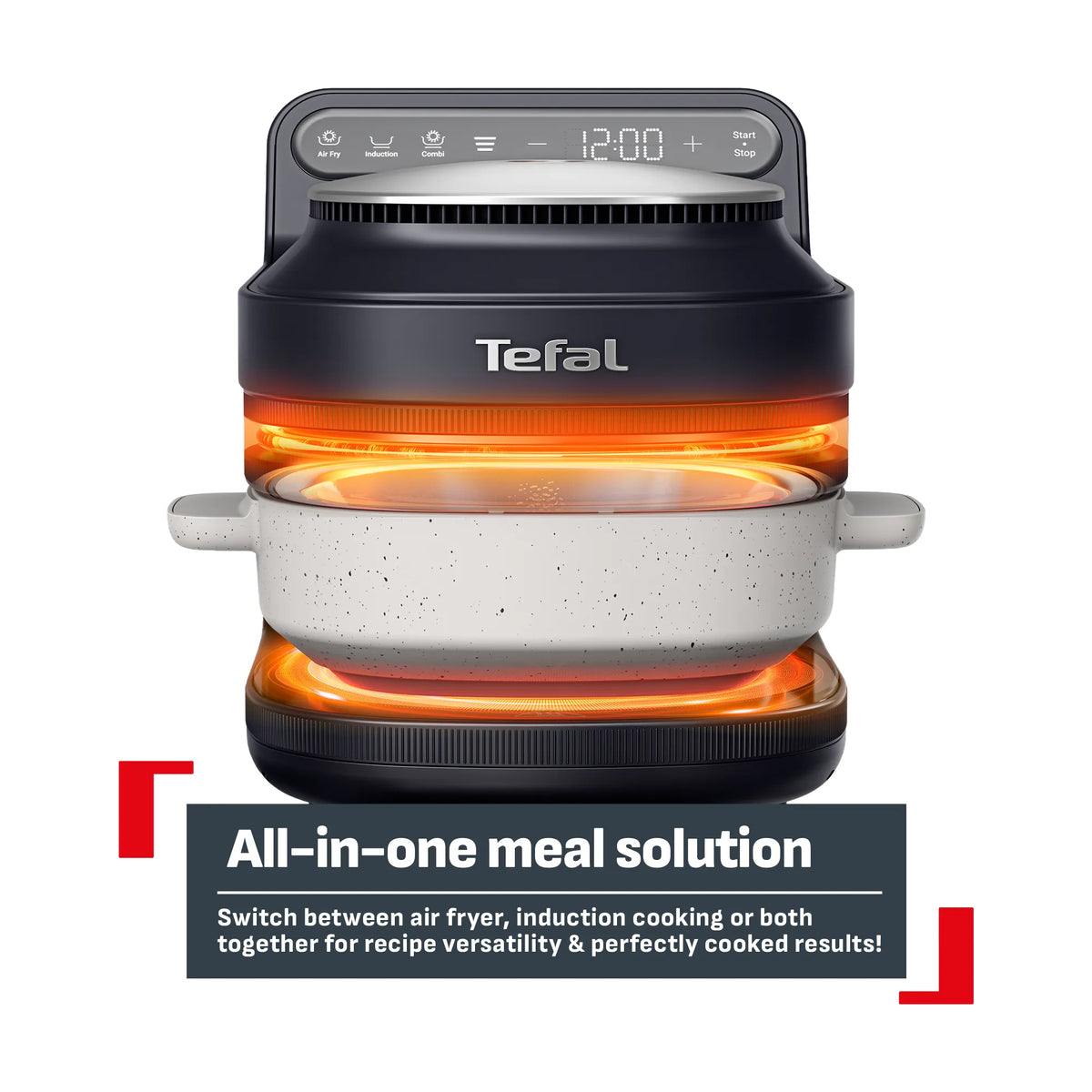Tefal YumMeal Multicooker Air Fryer Black Knight FB3518 with air fryer, induction and combined modes