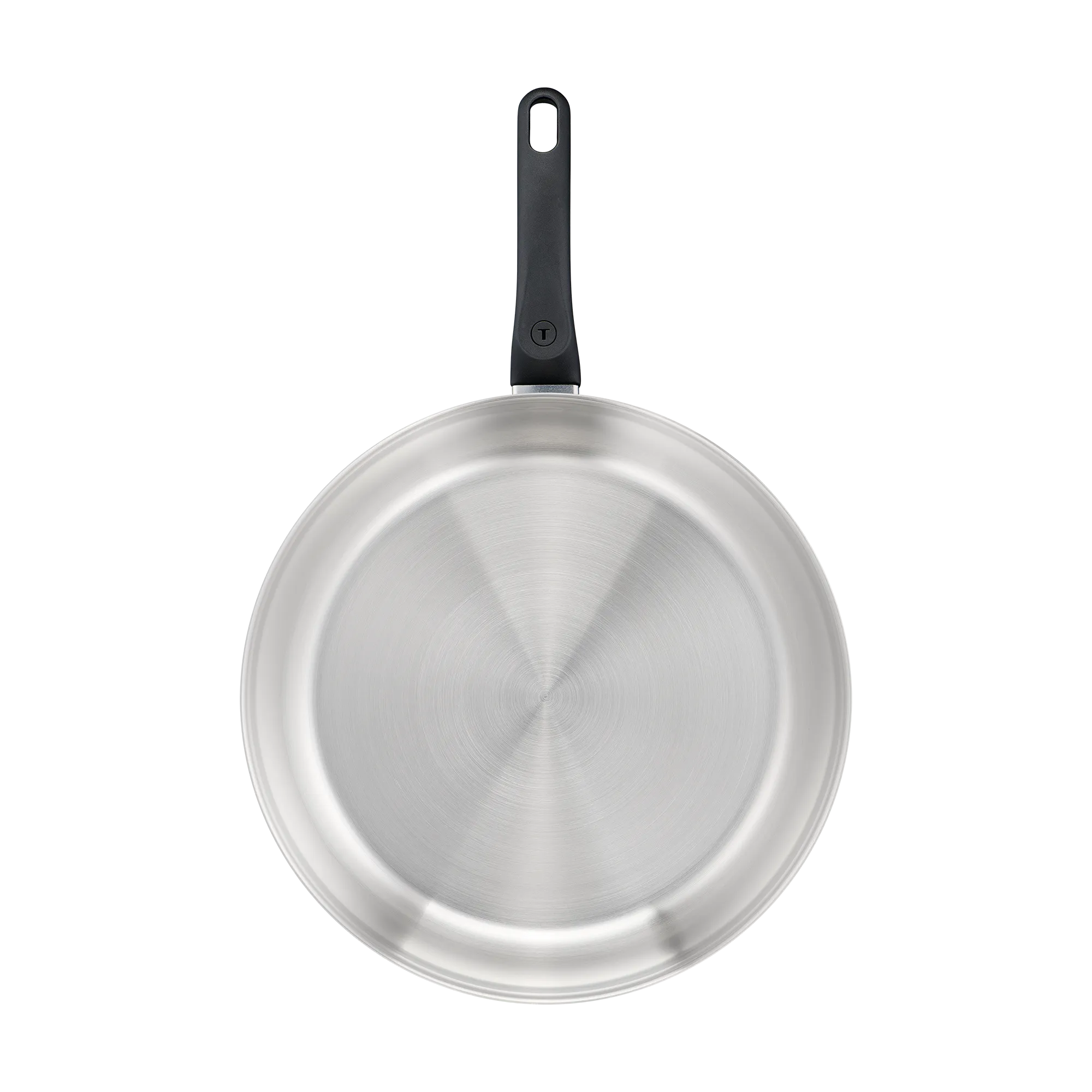 Tefal Everyday Chef Induction Uncoated Stainless Steel Frypan 30cm top view uncoated inner surface