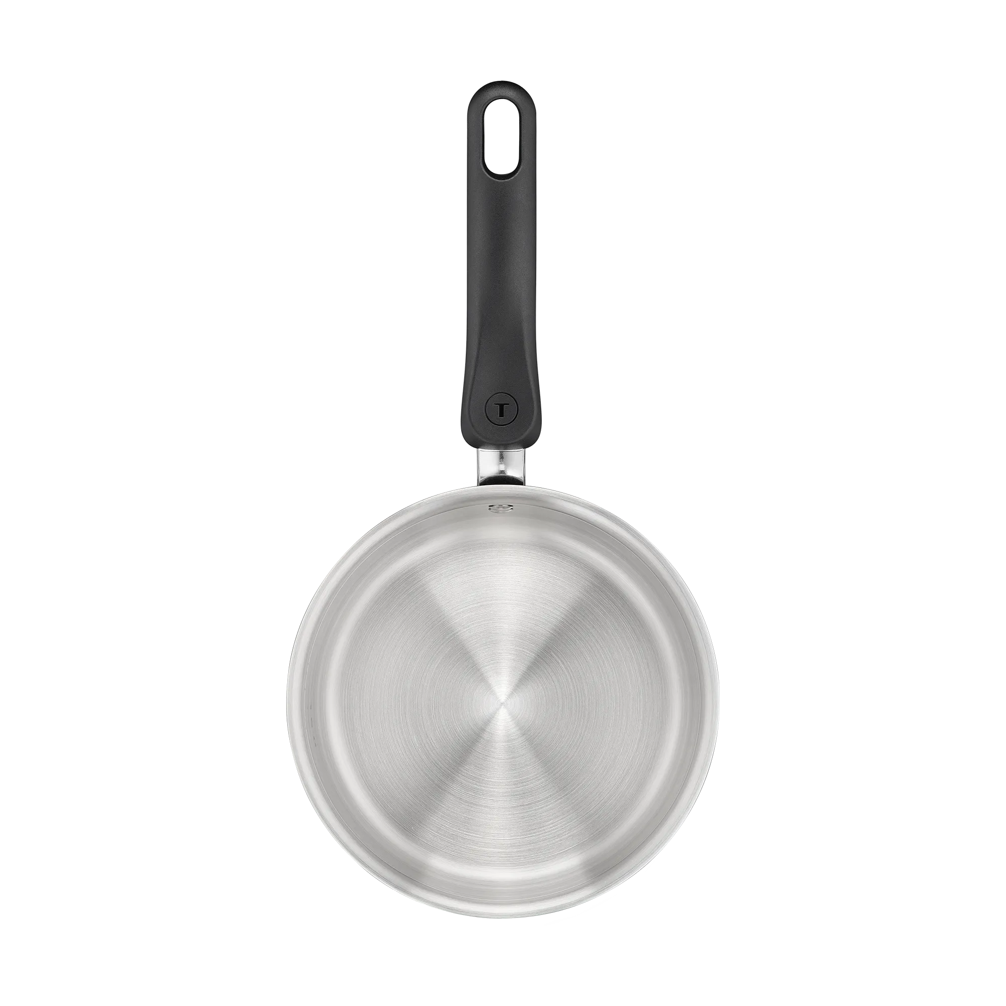 Tefal Space+ Everyday Chef Induction Stainless Steel Saucepan 16cm top view interior uncoated surface without lid